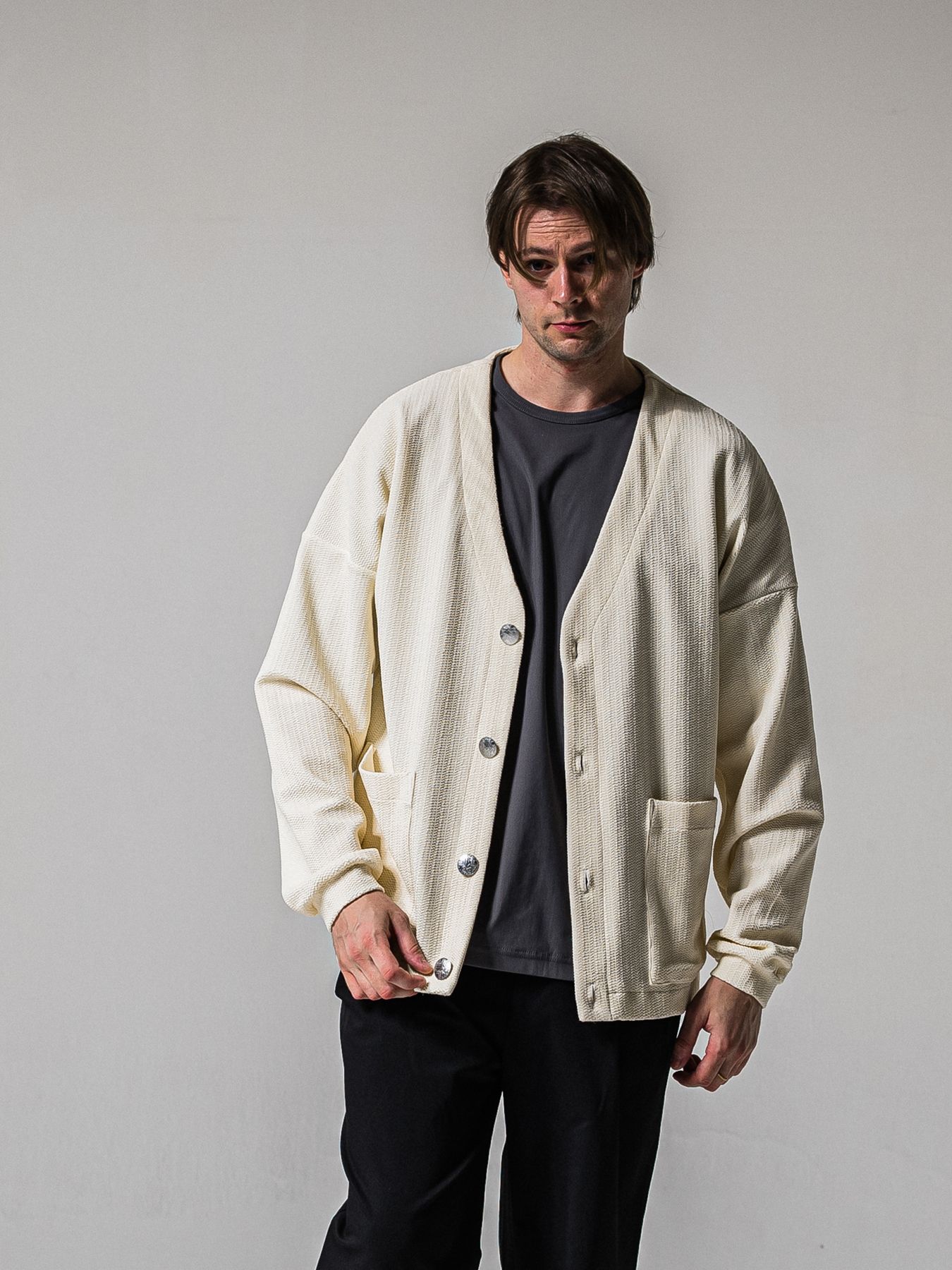 【予約品 11月16日(日) 締切】BLISTER KNIT C/D / ブリスターニットカーディガン  / オフ