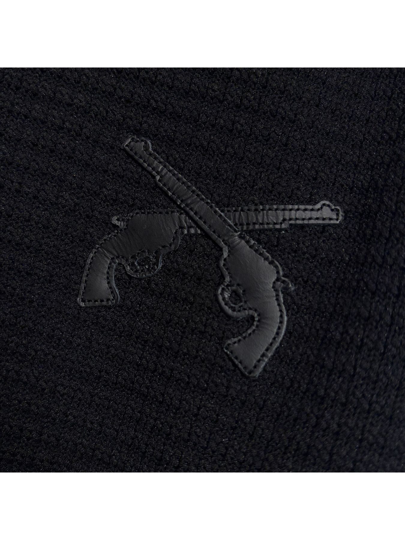 【予約品 3月9日(月) 18:00 締切】PATCH WAFFLE PANTS / レザーパッチ ビッグワッフル イージーパンツ  / ブラック