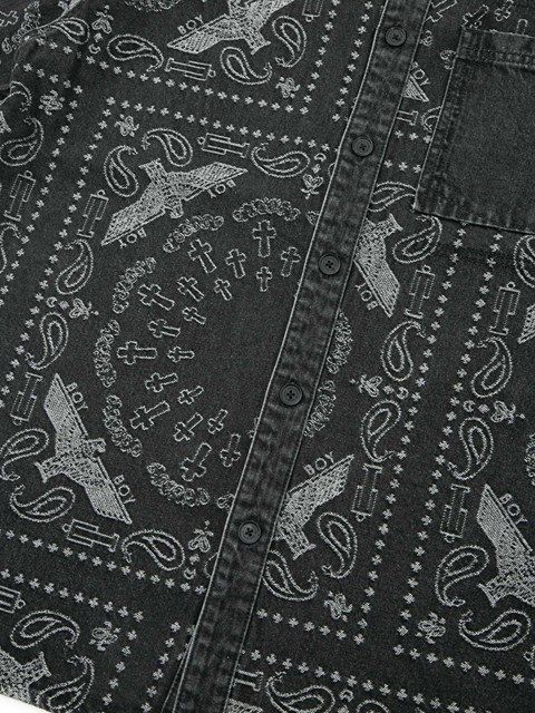 BANDANA DENIM SHIRT / シャツ / ブラック 【BOY LONDON】