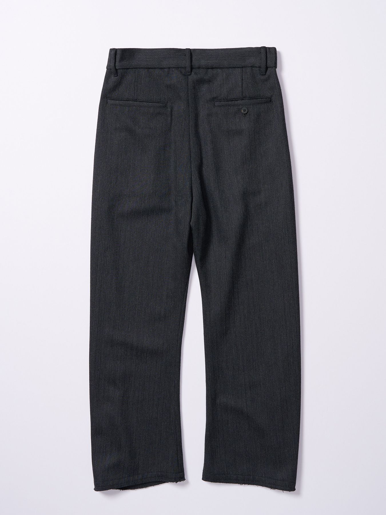 【予約品 4月19日(日) 18時締切】venetian stripe wide banana slacks / ヴェネツィアン ストライプ ワイドバナナスラックス / チャコール