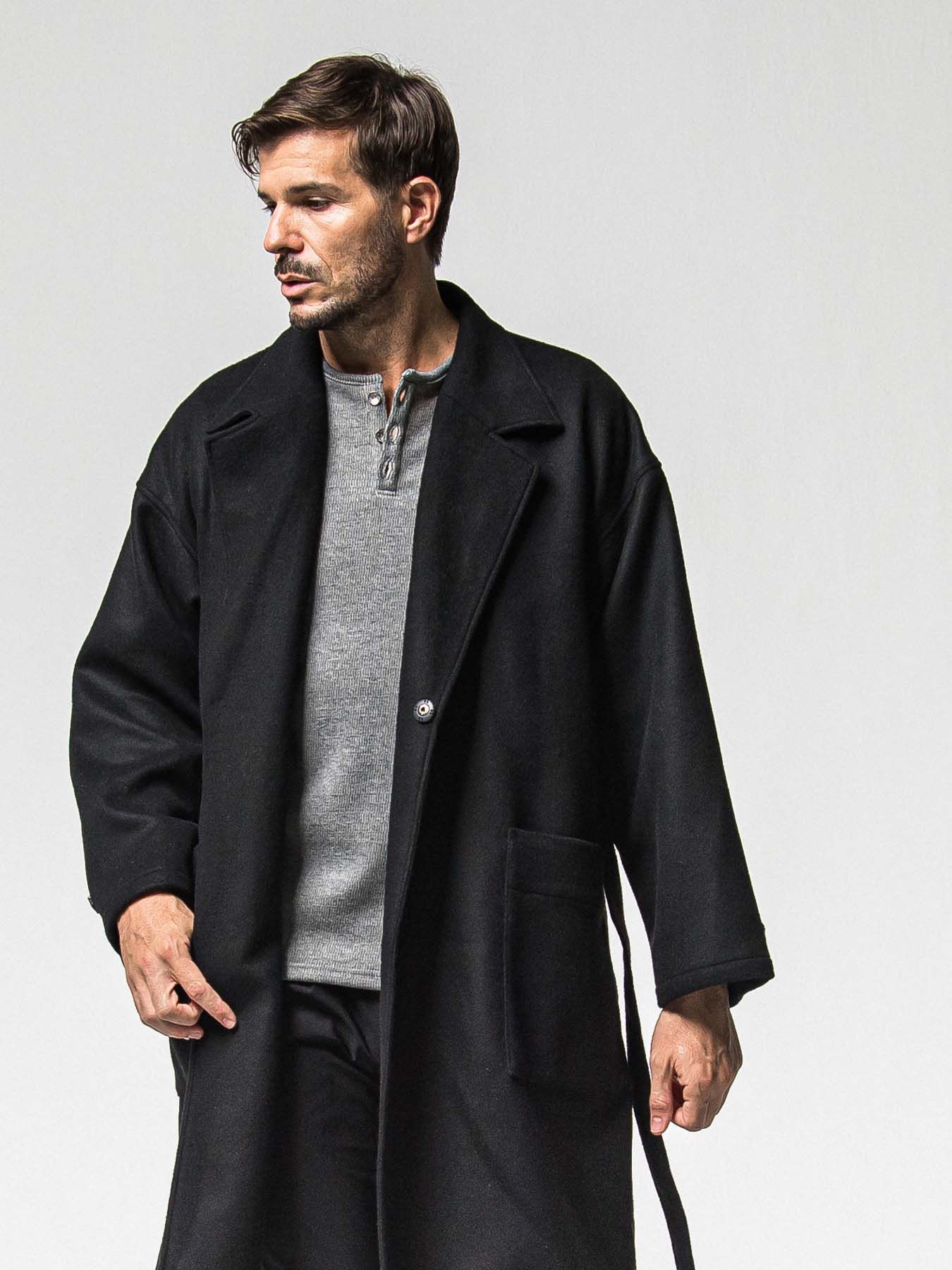 【予約品 】GOWN OVER COAT / ガウンオーバーコート / ブラック