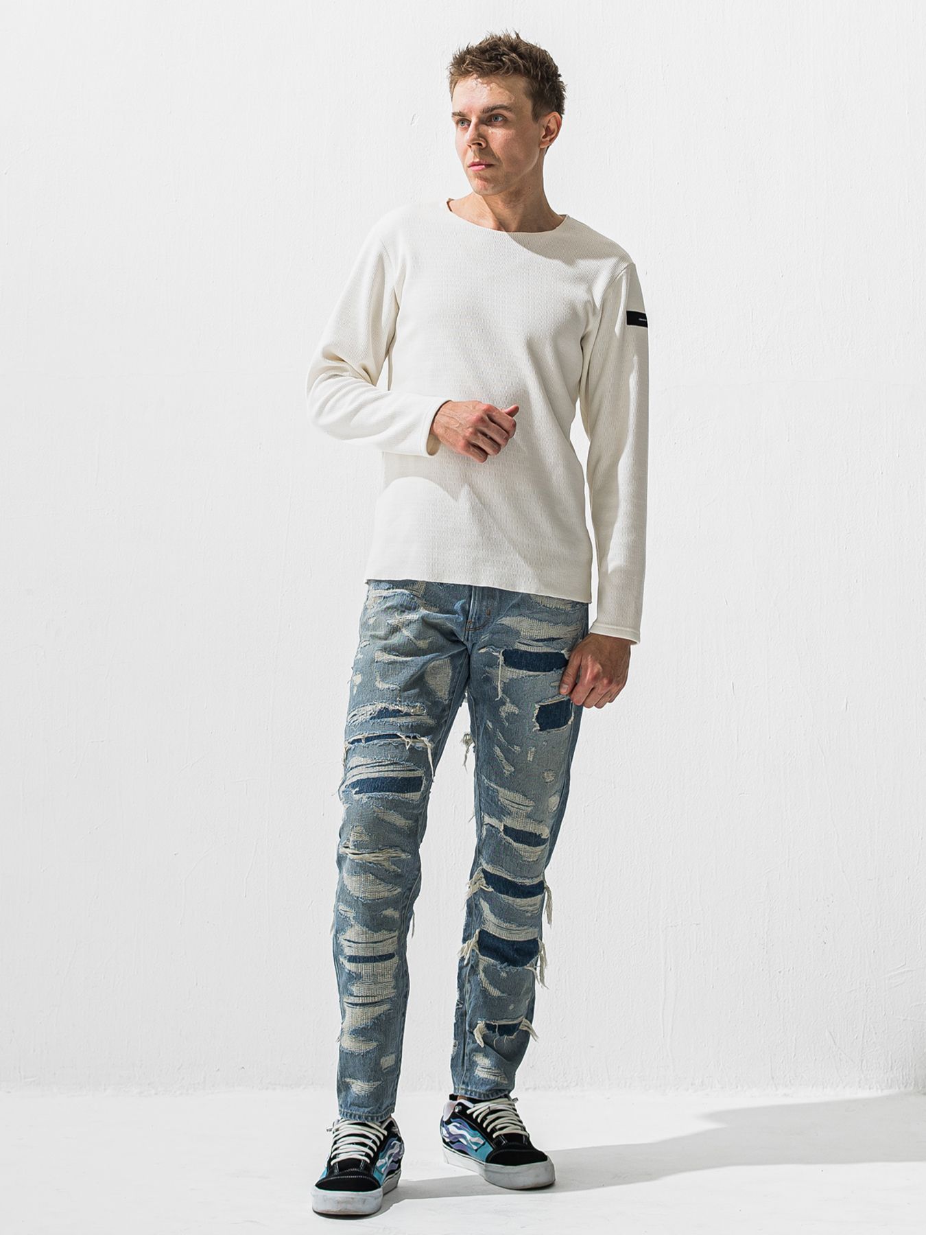 【予約品 9月6日(日) 締切】SCOTT JEANS / ライトオンスヴィンテージジーンズ / インディゴ スペシャルクラッシュ