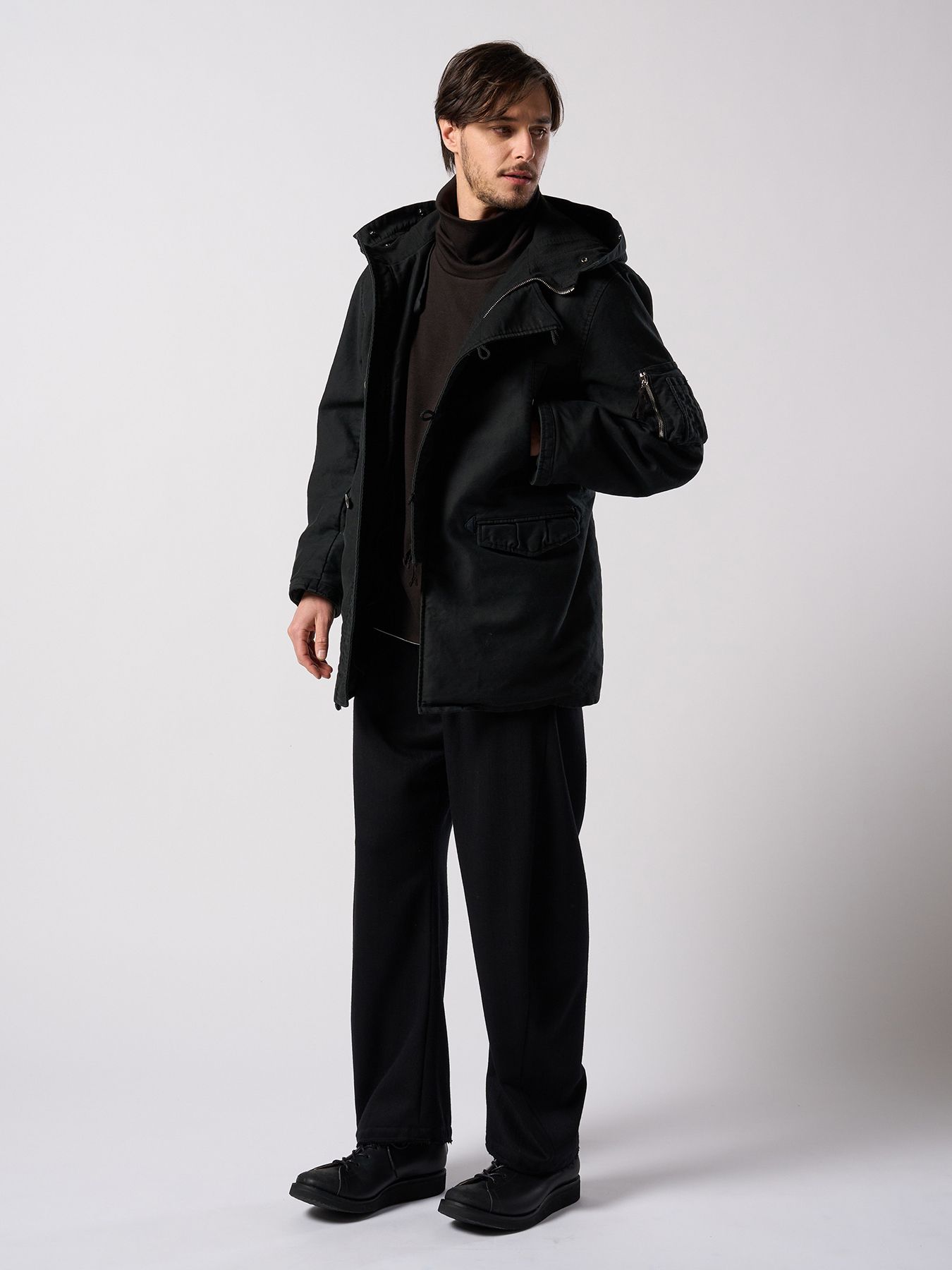 【予約品 4月19日(日) 18時締切】heavy moleskin N-3B/ ヘビーモールスキン N3B / ブラック