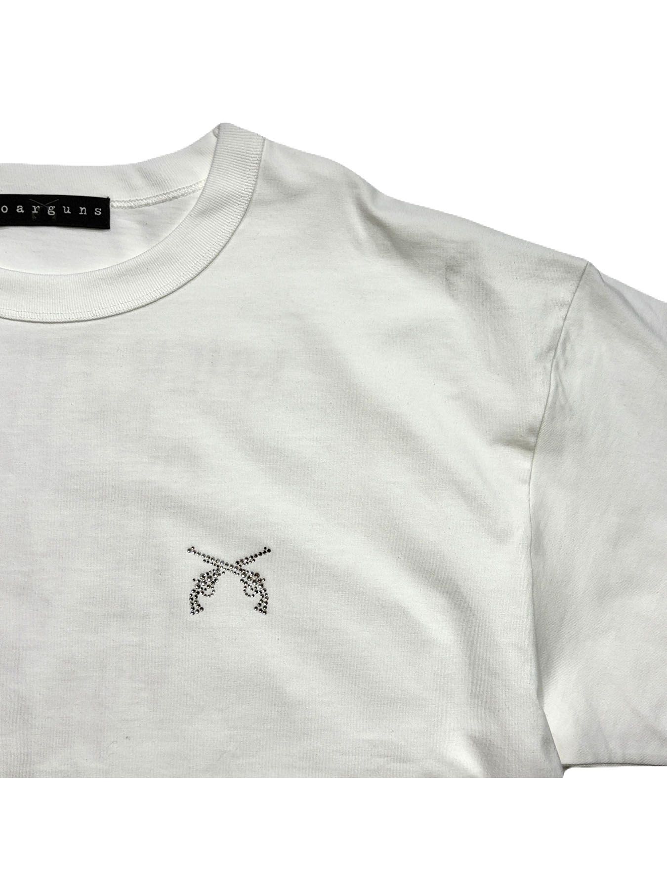 【予約品 3月9日(月) 18:00 締切】ORG/CO S/TEE MESS/SW / メッセージプリント クリスタルクロスガン オーガニックコットン Tシャツ / ホワイト