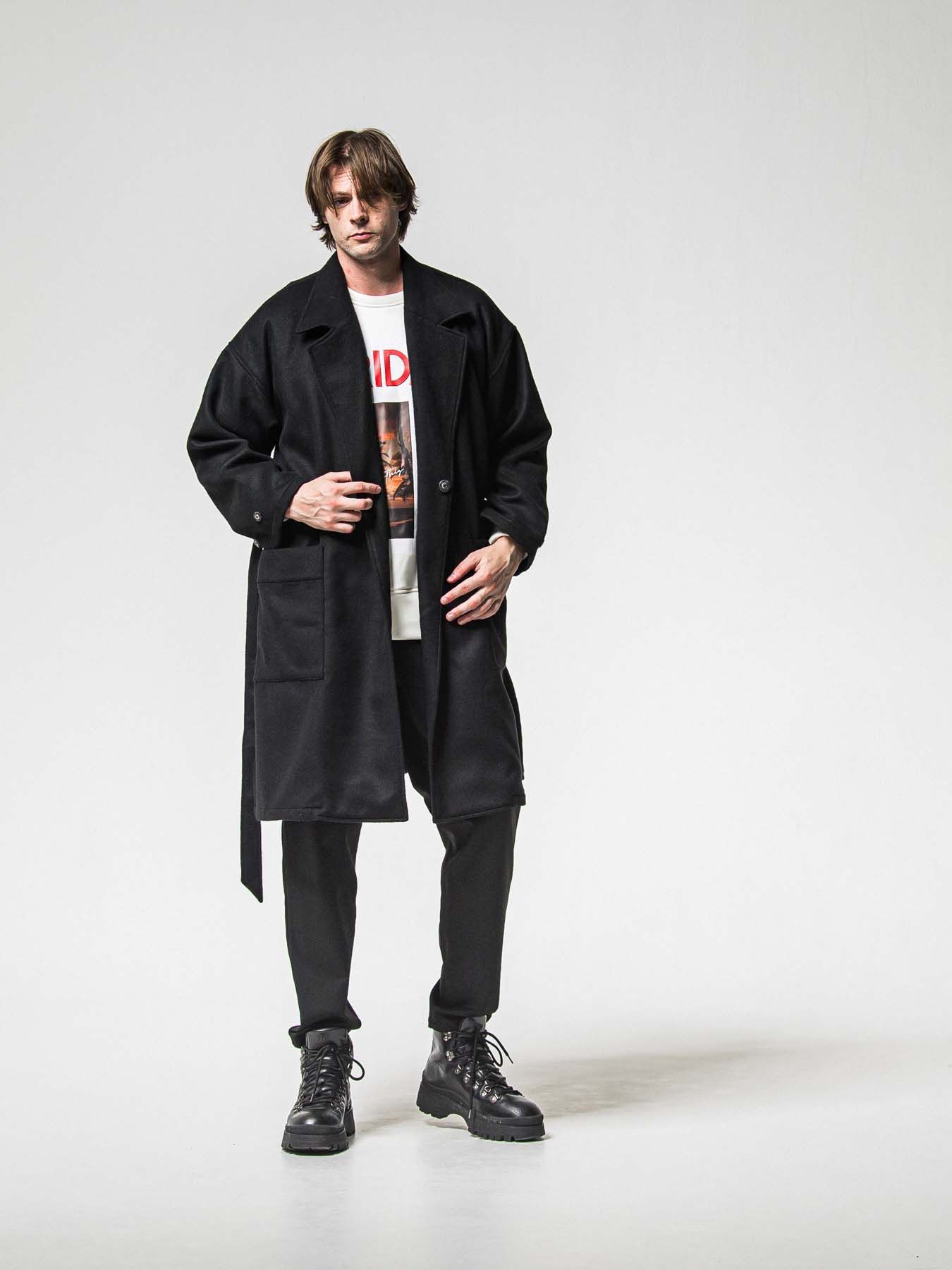 【予約品 】GOWN OVER COAT / ガウンオーバーコート / ブラック