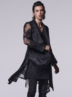 《予約品》  蝶オパール加工FlareJacket / フレアジャケット / ブラック