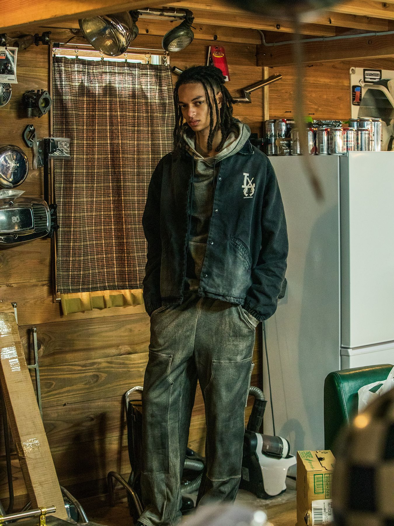 【予約品 3月9日(月) 18:00 締切】LA OXFORD JKT / LA オックスフォード コーチジャケット / ブラック