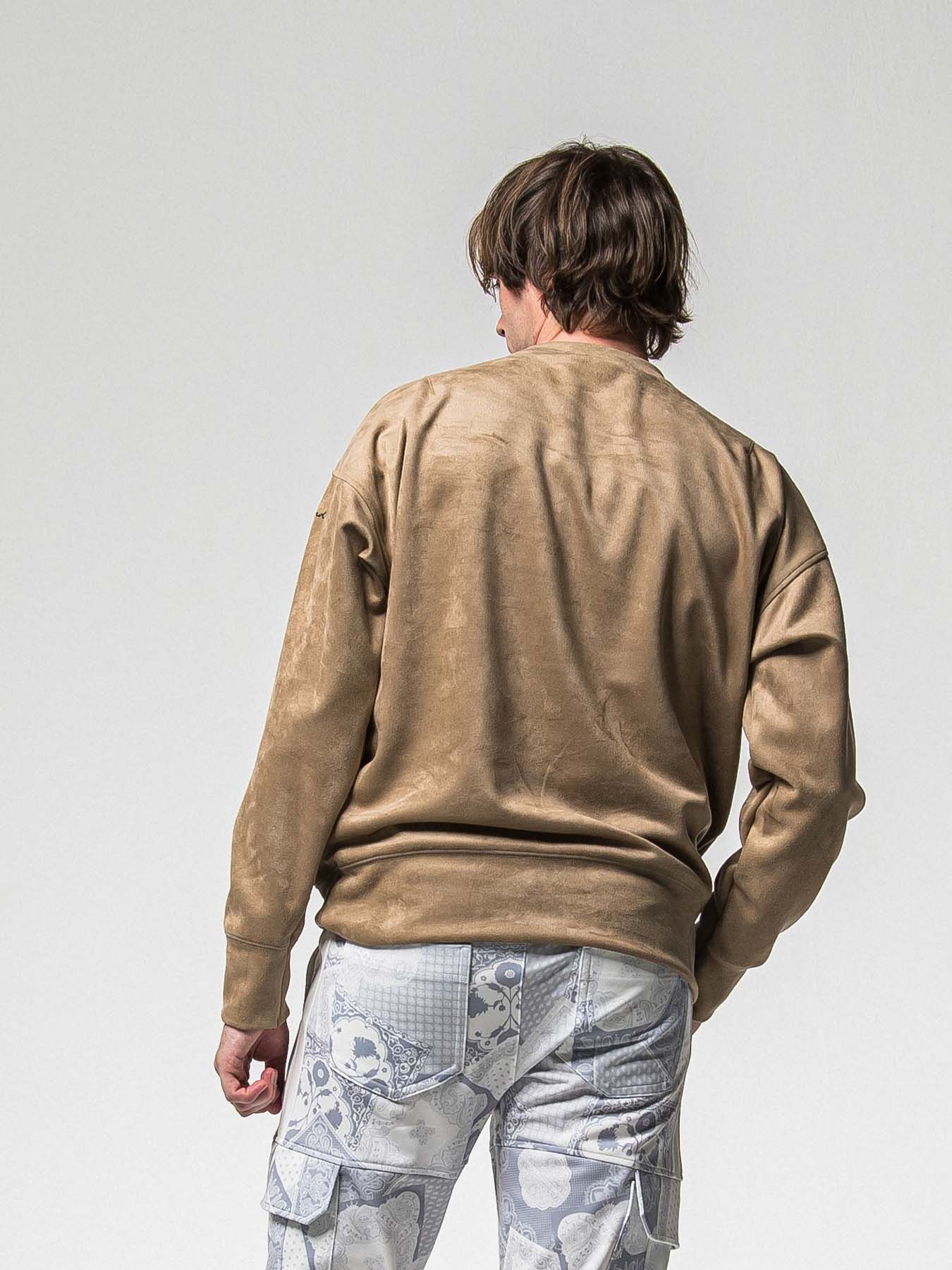 【予約品 8月31日(日) 締切】SUEDE DROP TRAINER / スウェード ドロップショルダートレーナー / ブラウン