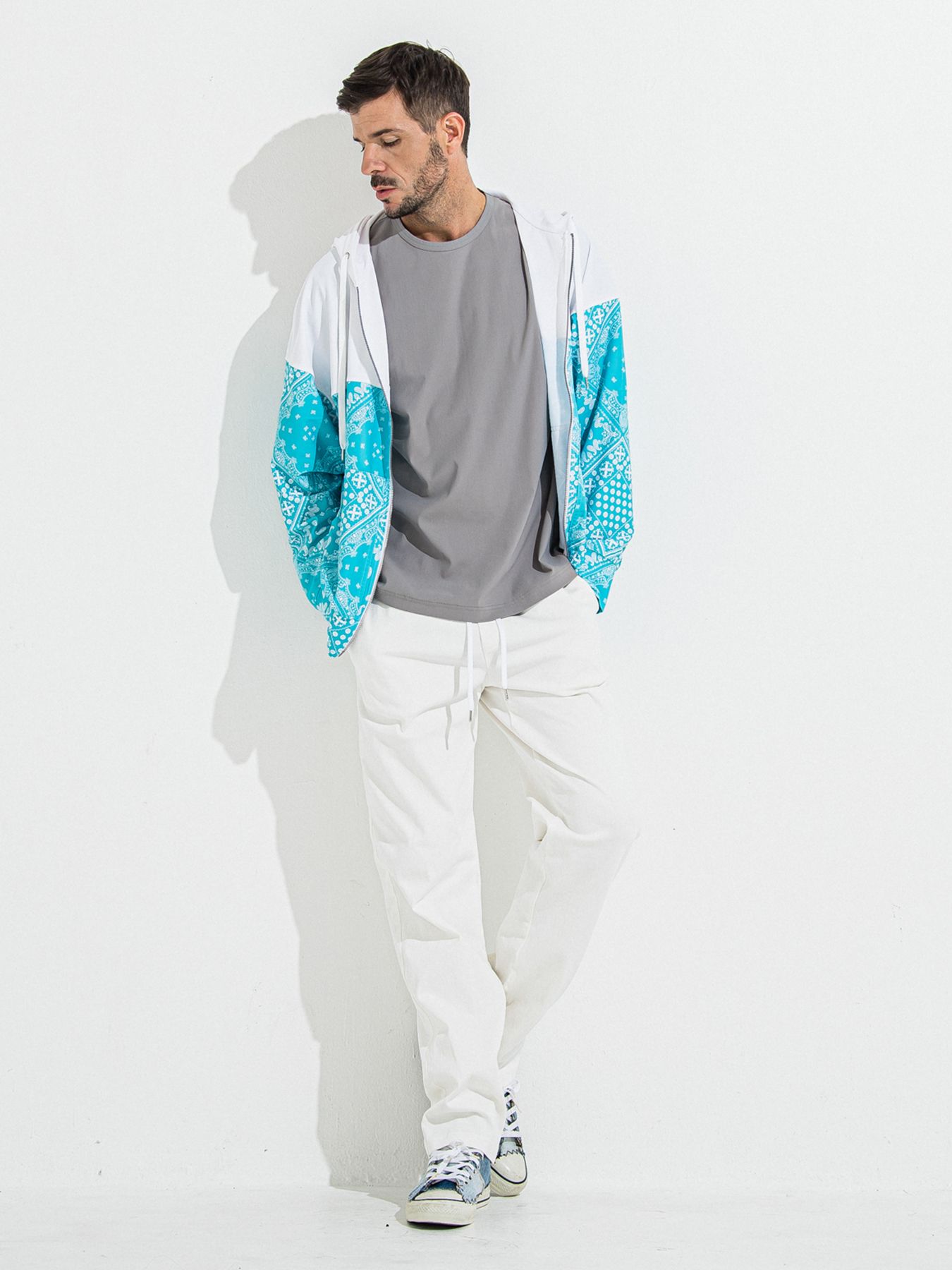 DENIM JERSEY WIDE PT / デニムジャージワイドパンツ / ホワイト