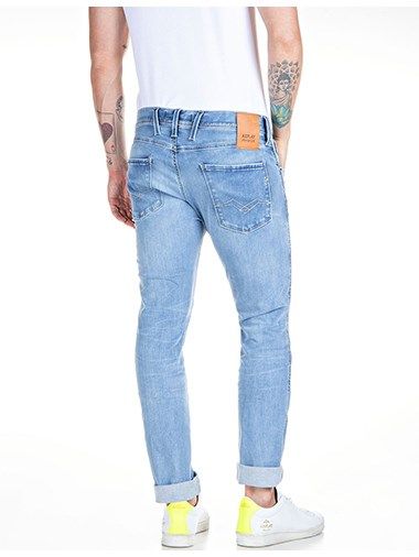 Ocean Blue 10.5 OZ HYPERFLEX RE-USED X.L.I.T.E./ デニムパンツ ANBASS / ライトブルー 【REPLAY】