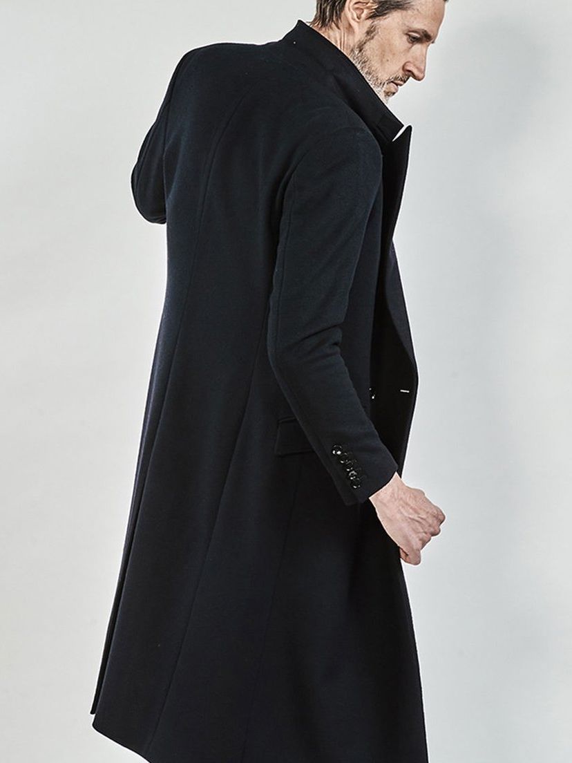 Lamb Beaver wool Semi-double Long Chester Coat / ブラック 【ys Yuji SUGENO】
