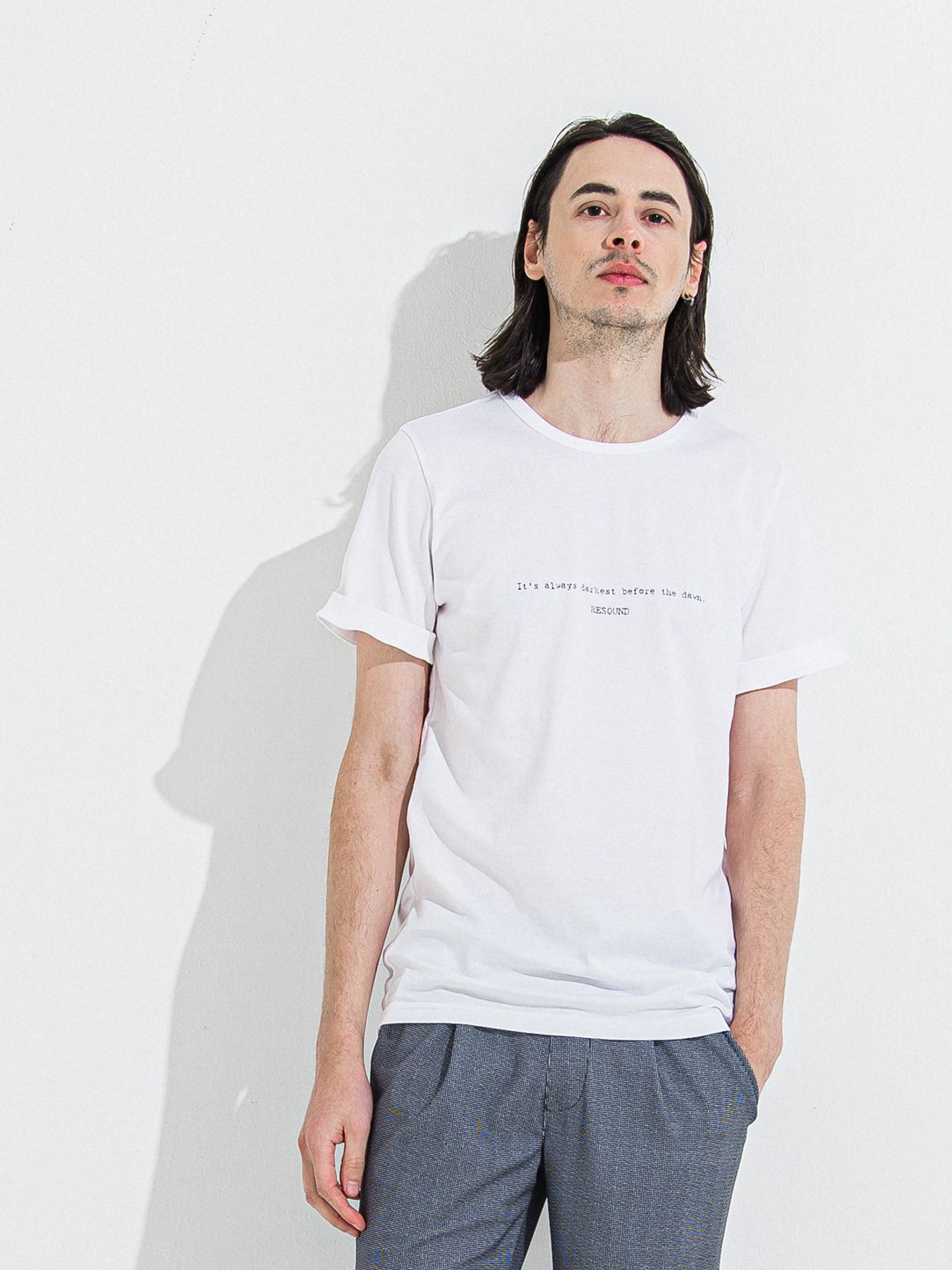 GIZA DAWN ROLL UP TEE / ギザドーンロールアップTシャツ / ホワイト