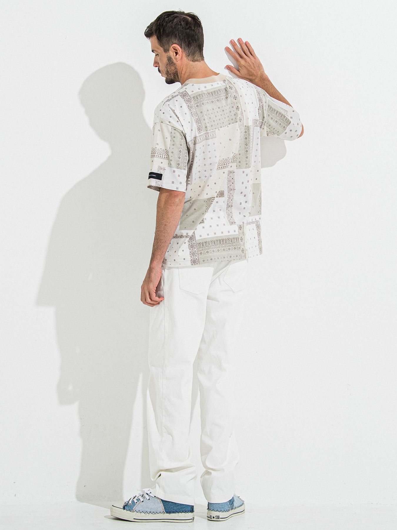 DENIM JERSEY WIDE PT / デニムジャージワイドパンツ / ホワイト