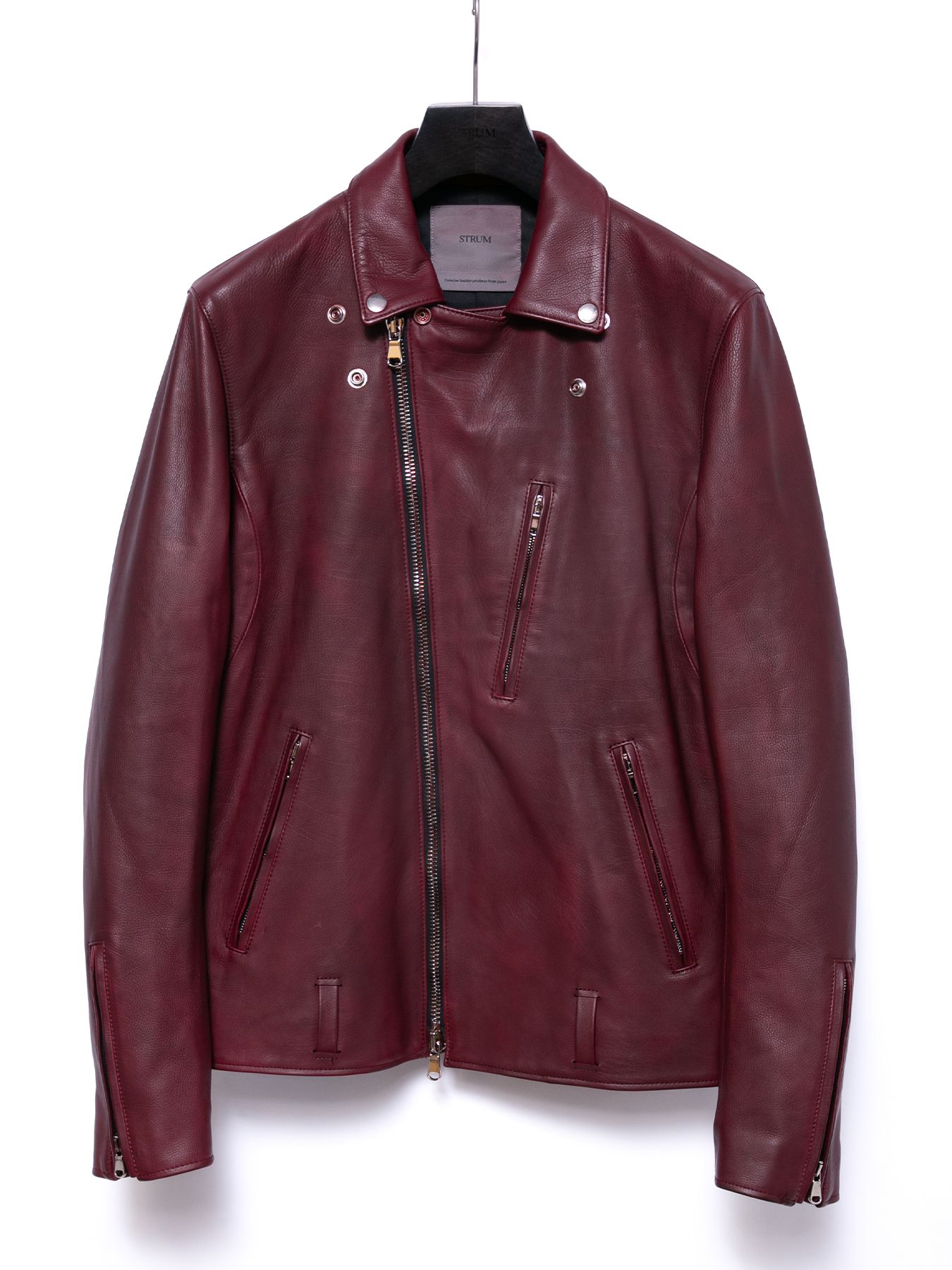 【予約品 4月6日(月) 締切】Hybrid Vegetable Tanned Calfskin Garment Burning Dyed Double Riders / ハイブリッド タンニン鞣し カーフスキン 燃焼製品染めダブルライダース / KAI