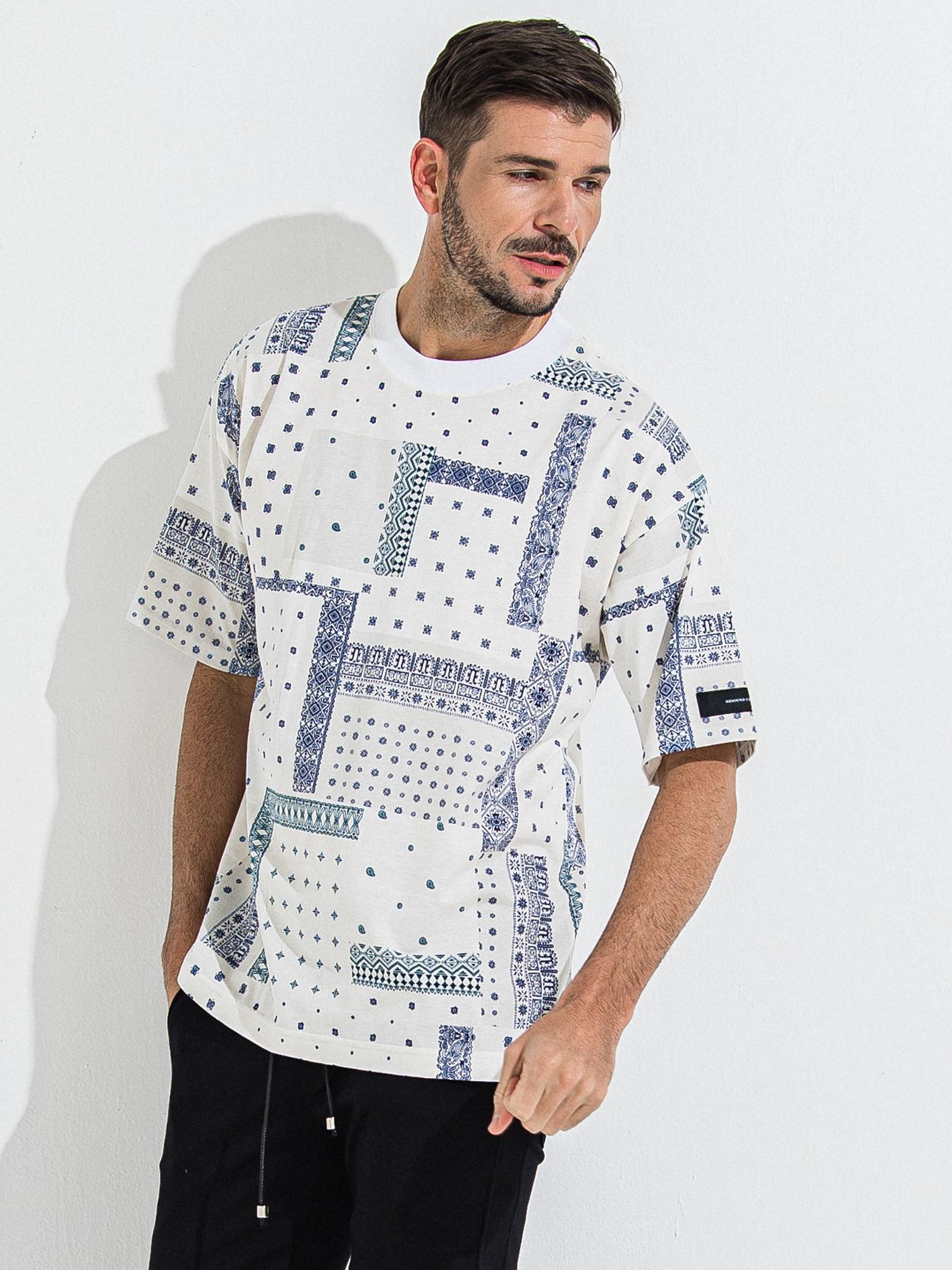 【予約品 】BANDANA OVER TEE / バンダナオーバーサイズTシャツ / ホワイト