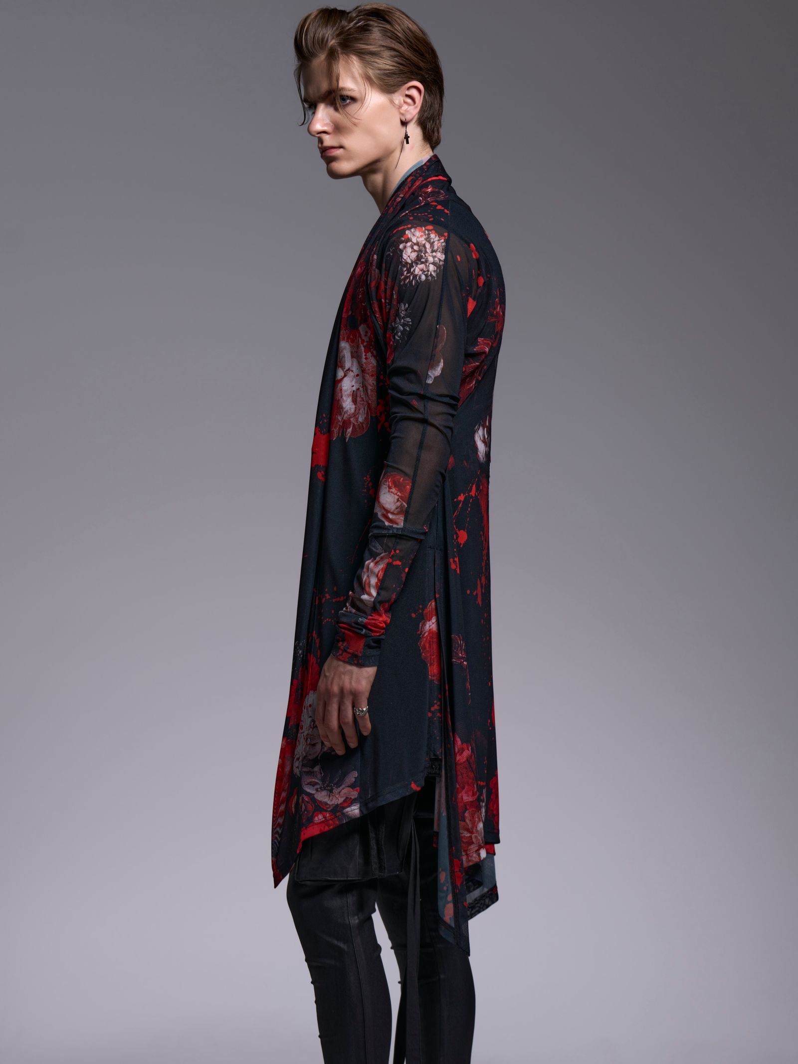 【予約品 1月4日(日) 締切】Dolman Sleeve Cardigan / ドルマンスリーブ カーディガン / ブラックフローラ