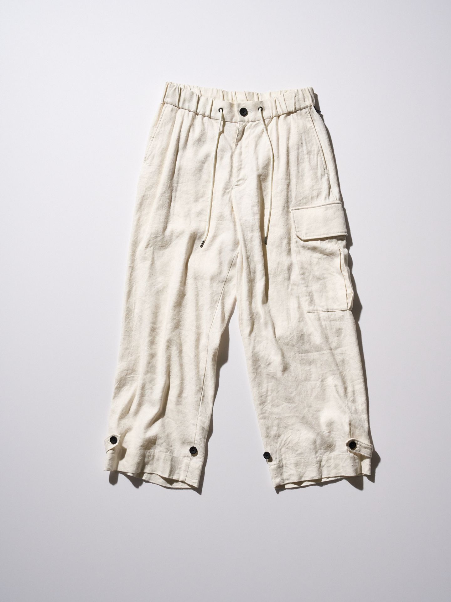 【予約品9月16日 10時締め】 side pocket easy cropped  / イージーパンツ / ホワイト