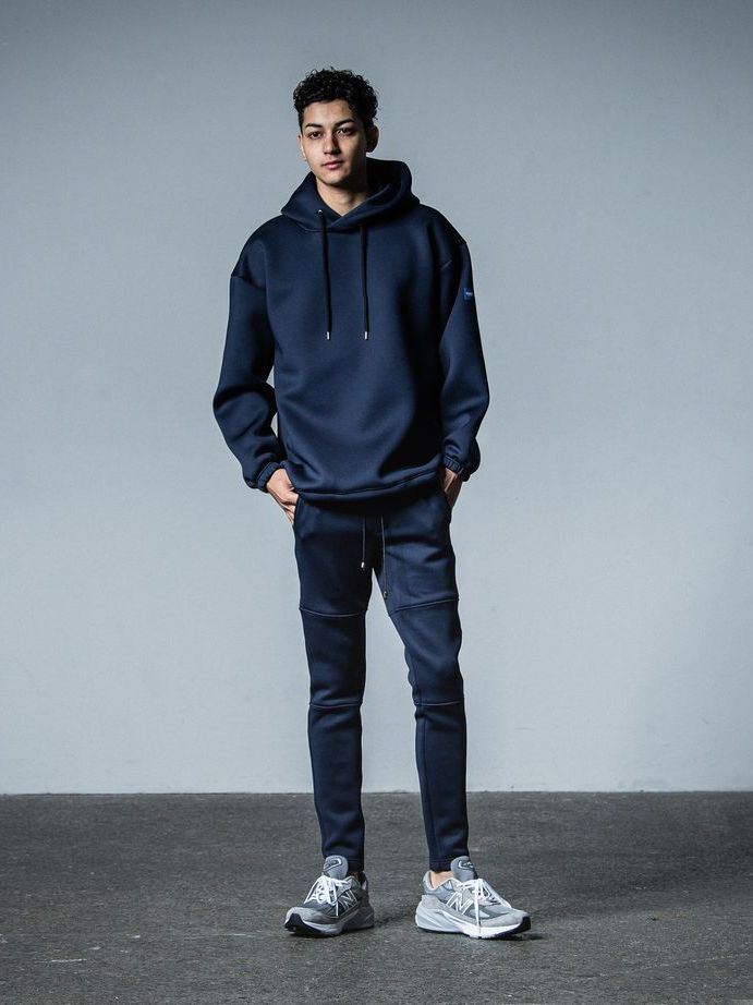 《予約品》 cardboard hoodie / ダンボールニットパーカー / ネイビー