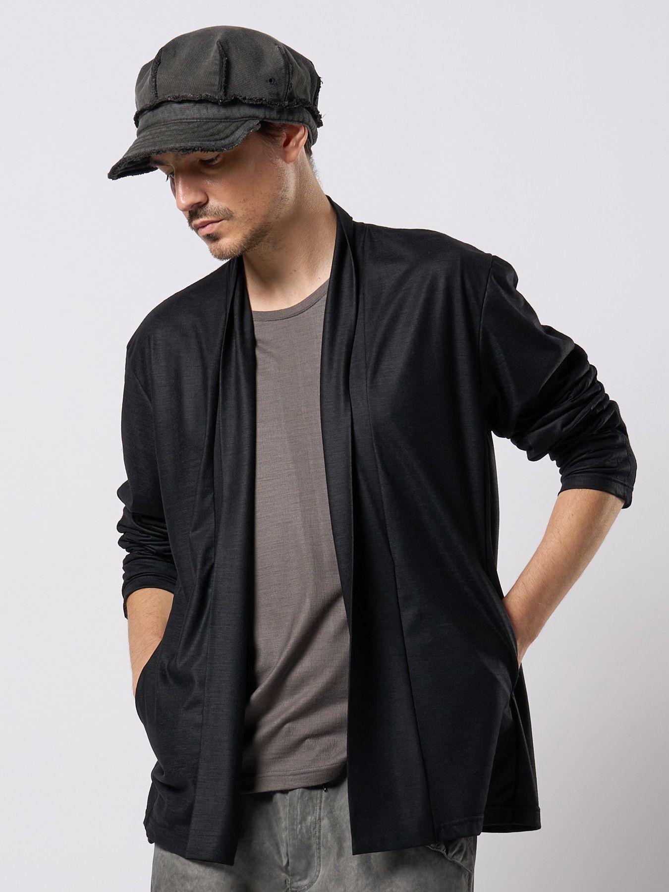 【予約品 9月23日(火) 締切】ex.comfy wool cardigan / エクスコンフィーウール カーディガン / ブラック