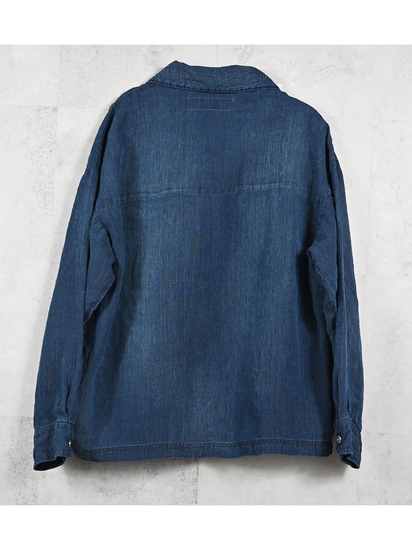 【予約品 11月16日(日) 締切】INDIGO LINE JACK SHIRTS / インディゴ リネン CPOジャケット / ダークインディゴ