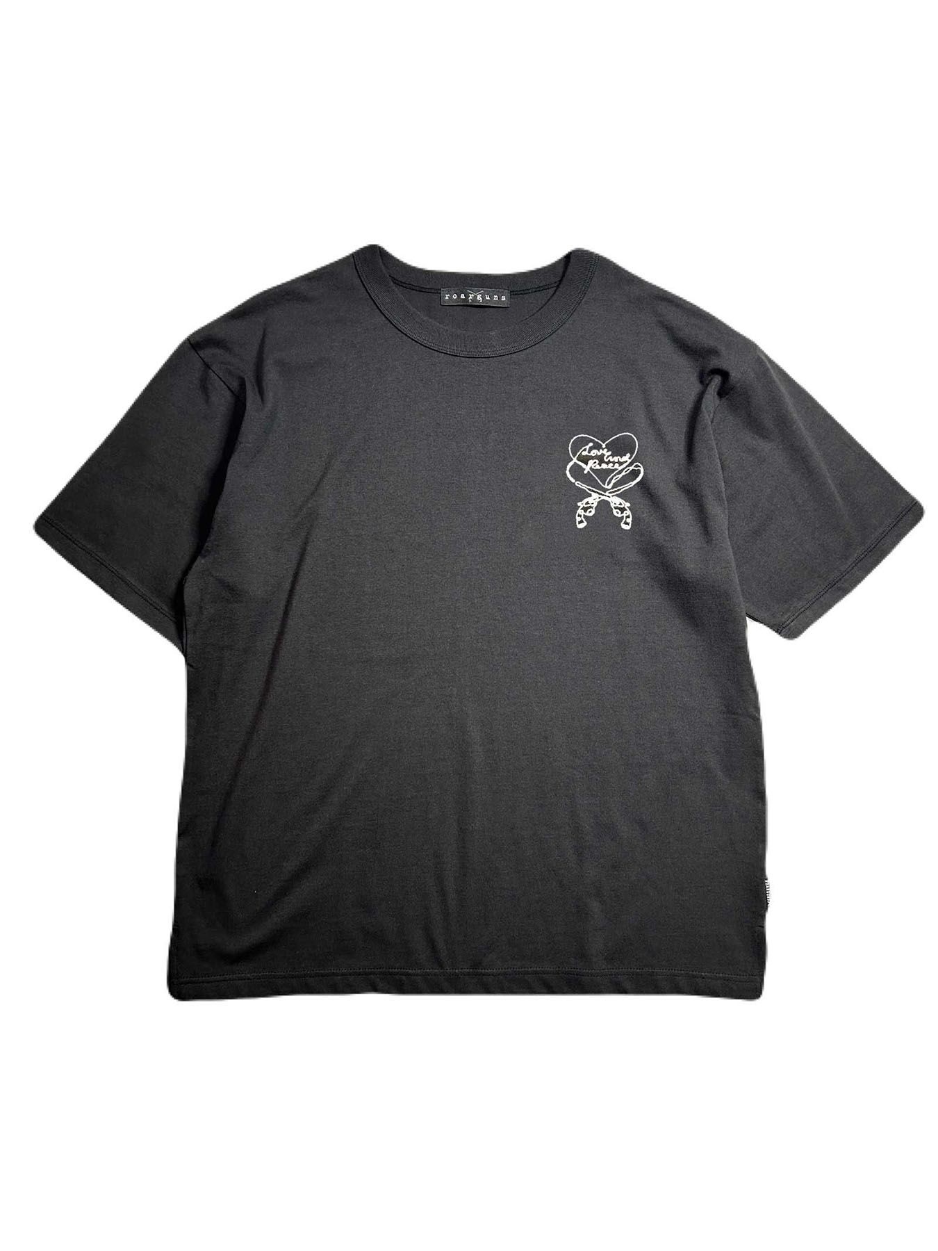 【予約品 8月10日(日) 締切 】HEART CORD EMB S/S T / ハートコード Tシャツ / 刺繍 ブラック×ホワイト