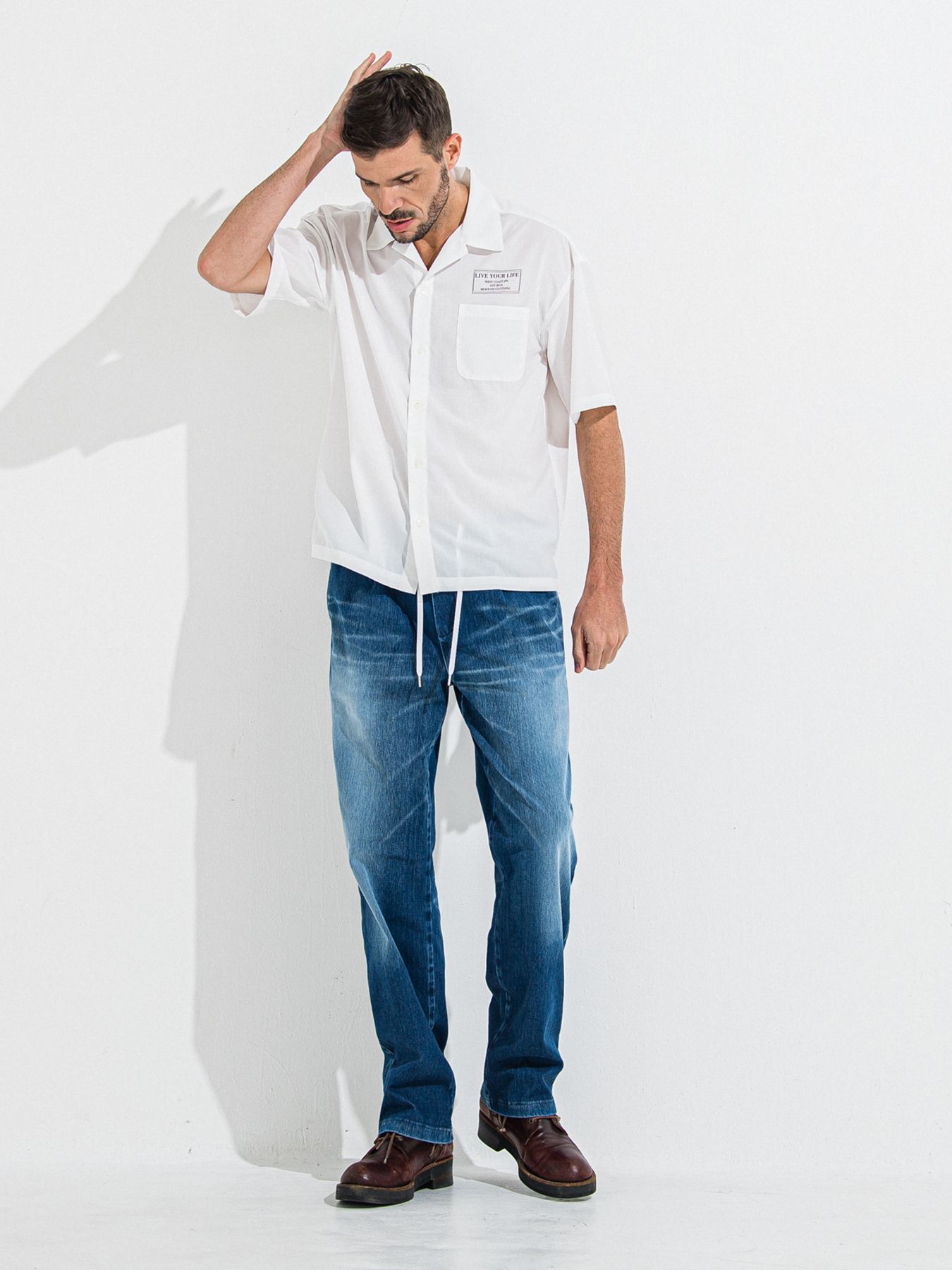 【予約品 】DENIM JERSEY WIDE PT / デニムジャージワイドパンツ / ダークインディゴ