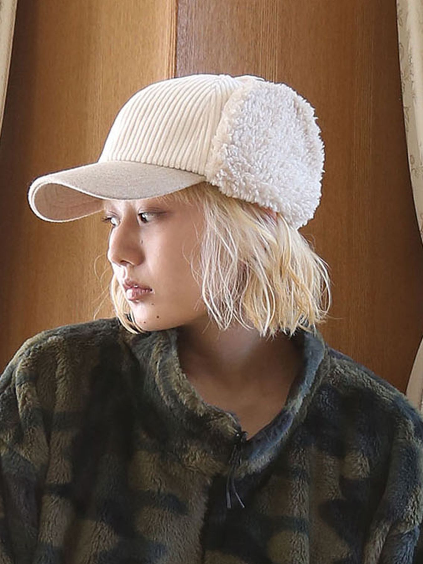 MICHELLE-BOA CAP / IVORY【QUOLT】