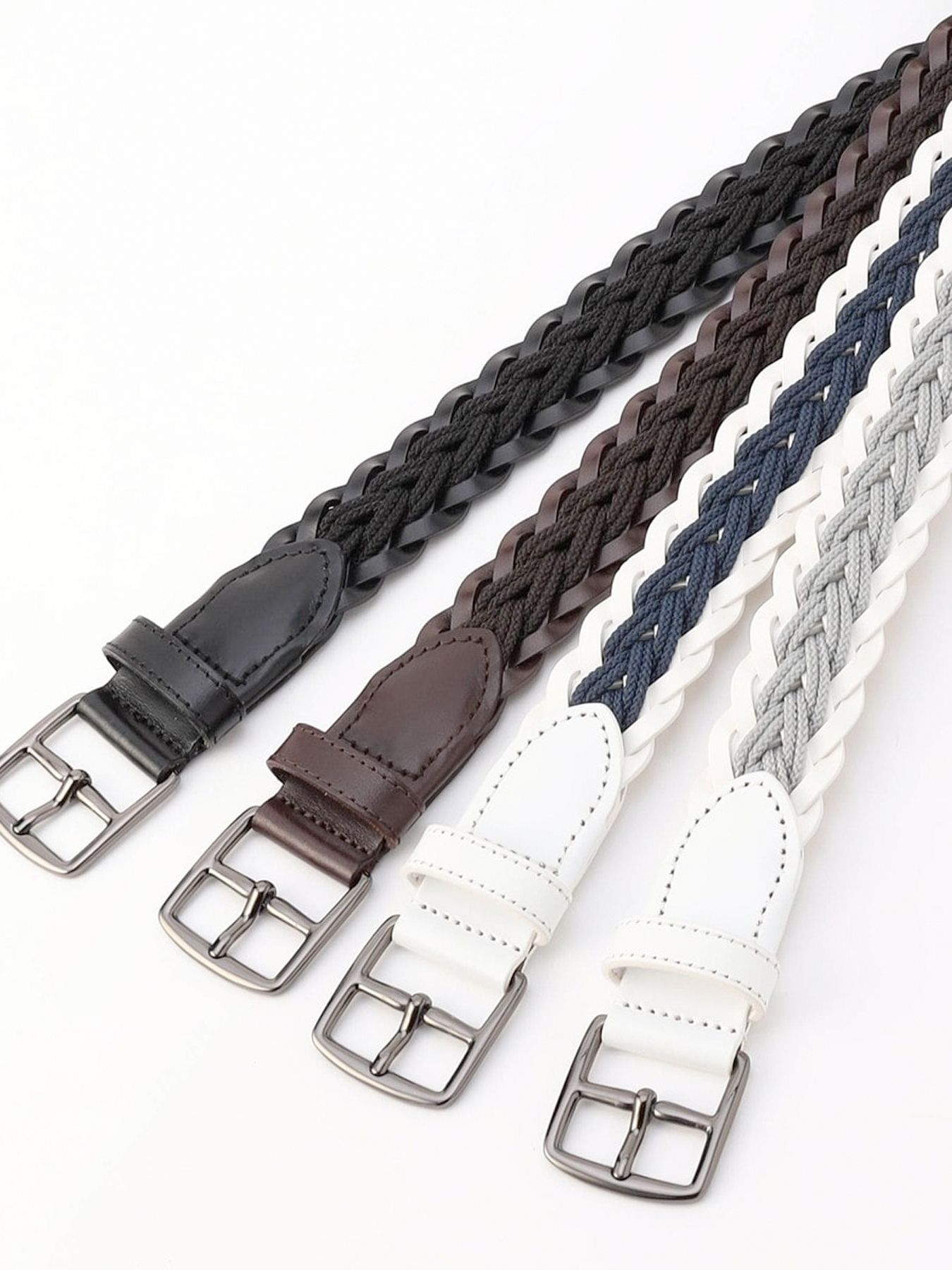 ナローコードメッシュベルト / ライトグレー 【NICOLE CLUB FOR MEN】