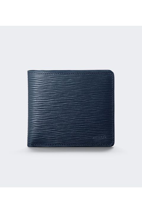 二つ折りウォレット Wave Leather / Dark Blue 【aniary】