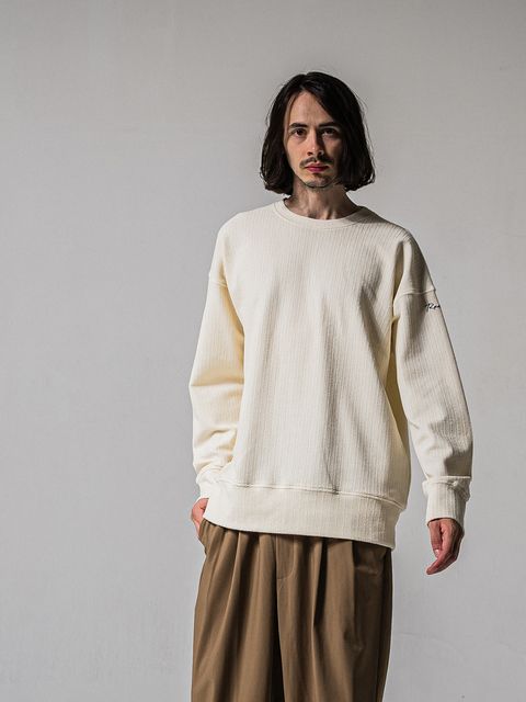 【予約品 】BLISTER TRAINER / ブリスターニット トレーナー  / オフ