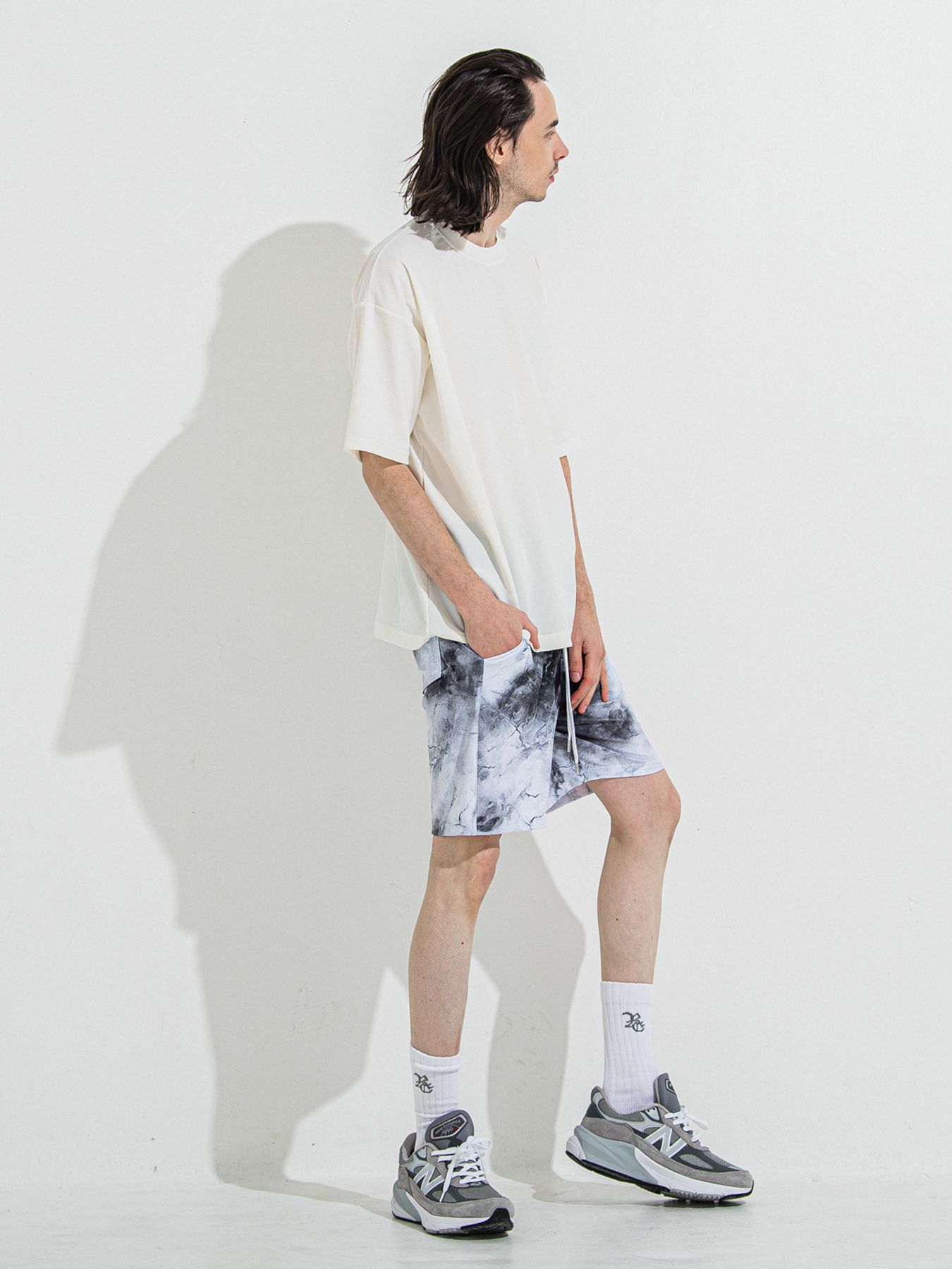 【予約品 】RASH SHORTS / ラッシュガード ショーツ / マーブルホワイト