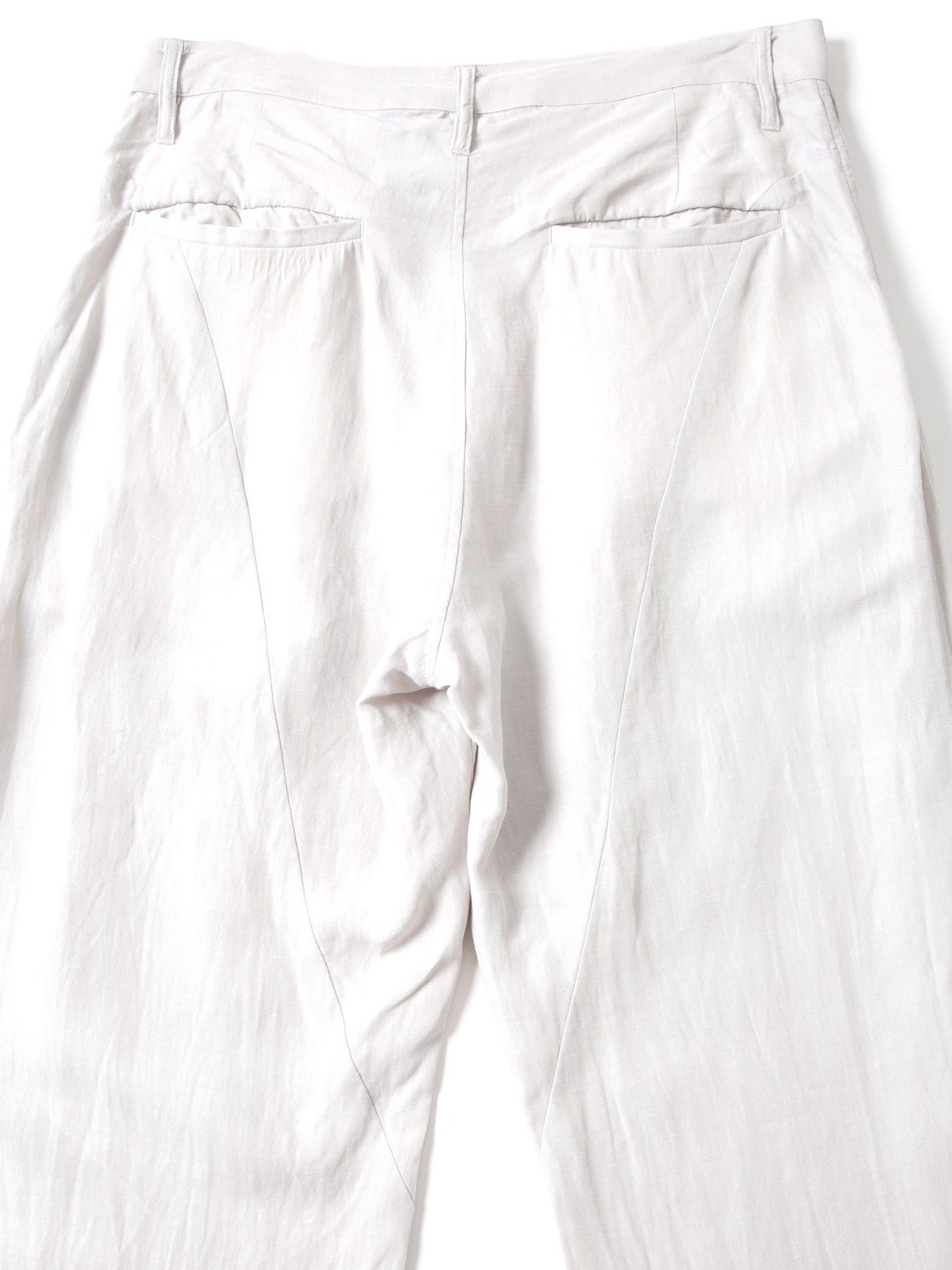 後染めレーヨン リネン ワッシャークロス ワイドパンツ / Cloth Wide Pants / ライトグレー 【STRUM】