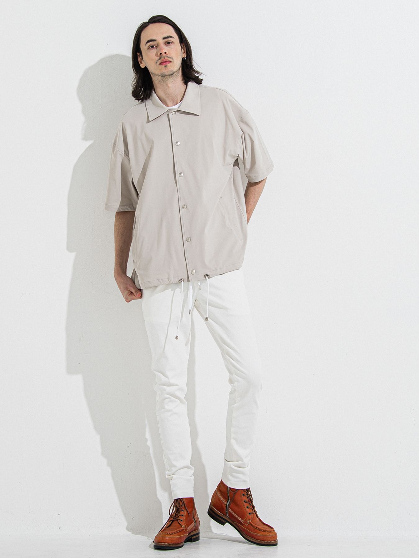 DENIM JERSEY CHRIS EASY TUCK PT / デニムジャージクリスイージータックパンツ / ホワイト
