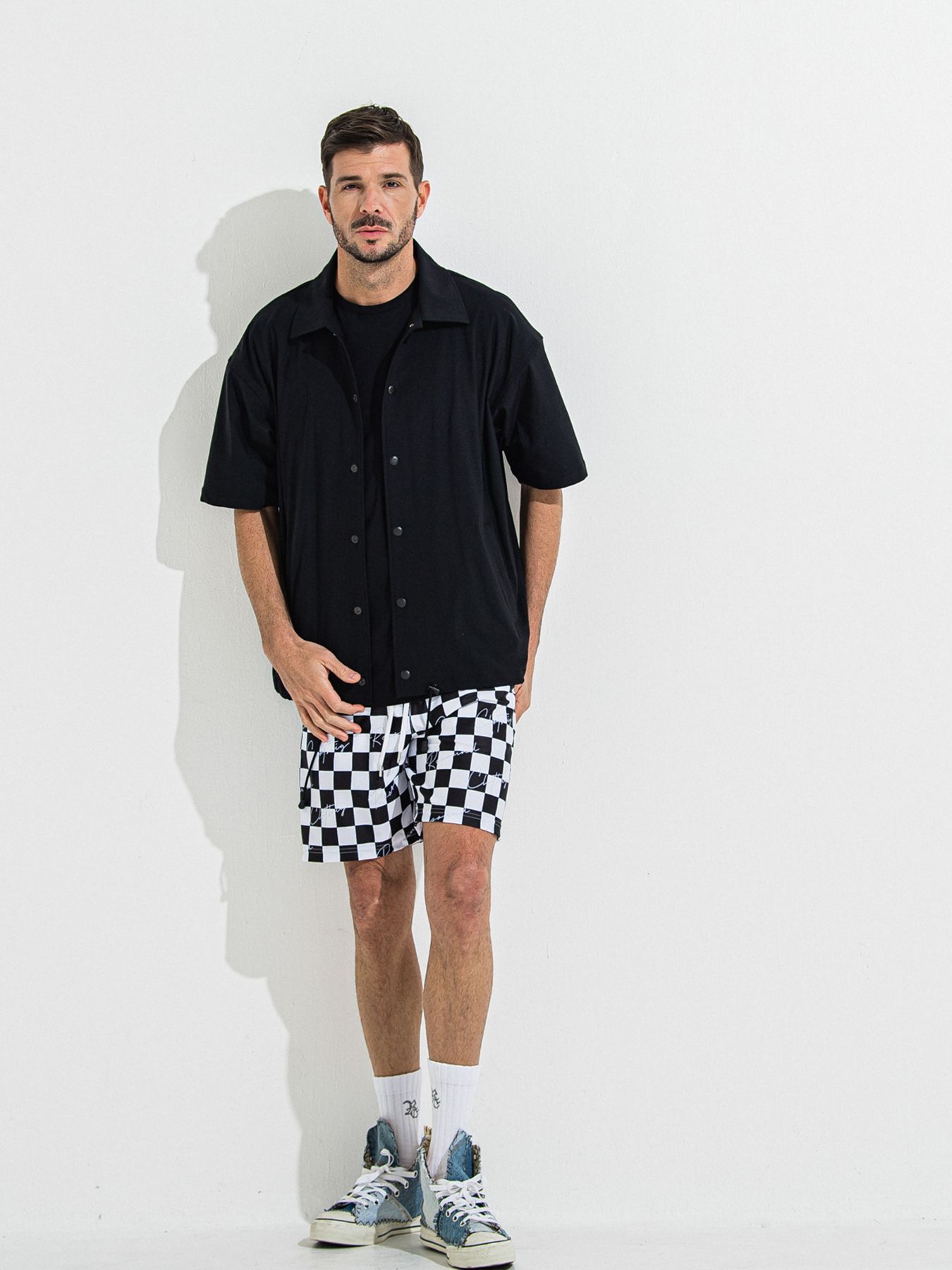 【予約品 】NYLON OVER T /  ナイロンオーバーサイズTシャツ / ブラック