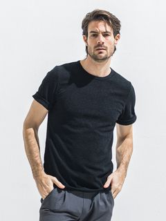 【予約品 2月15日(日) 18:00 締切】PILE ROLL UP TEE / パイルロールアップTシャツ / ブラック