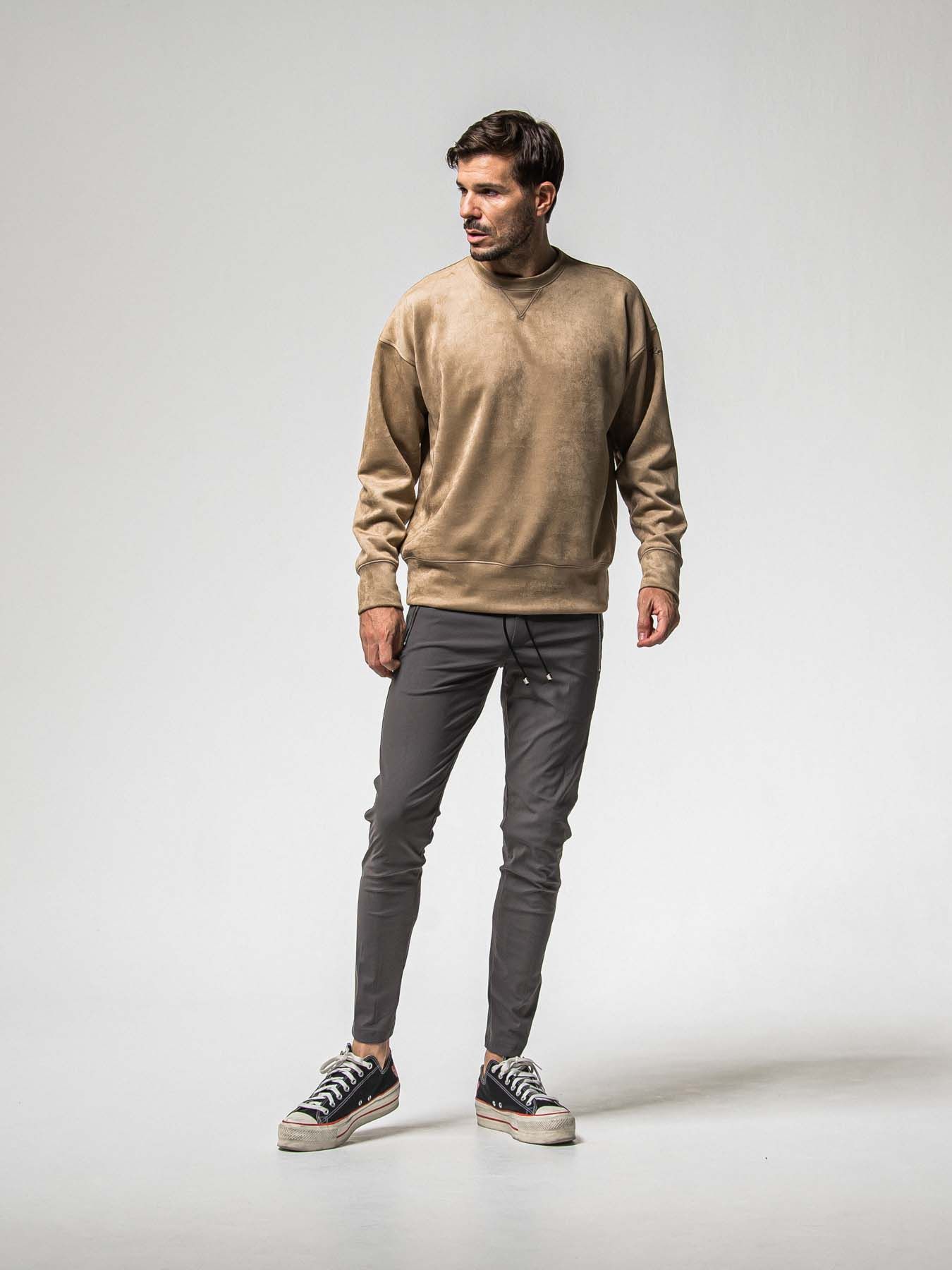 【予約品 8月31日(日) 締切】LEATHER LINE TRACK / レザーライン トラックパンツ / チャコール