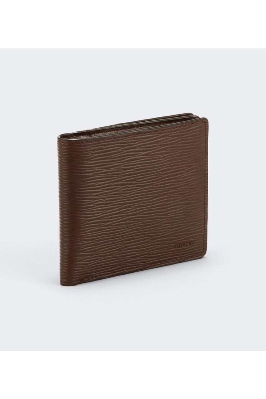 二つ折りウォレット Wave Leather / Smoky Brown 【aniary】