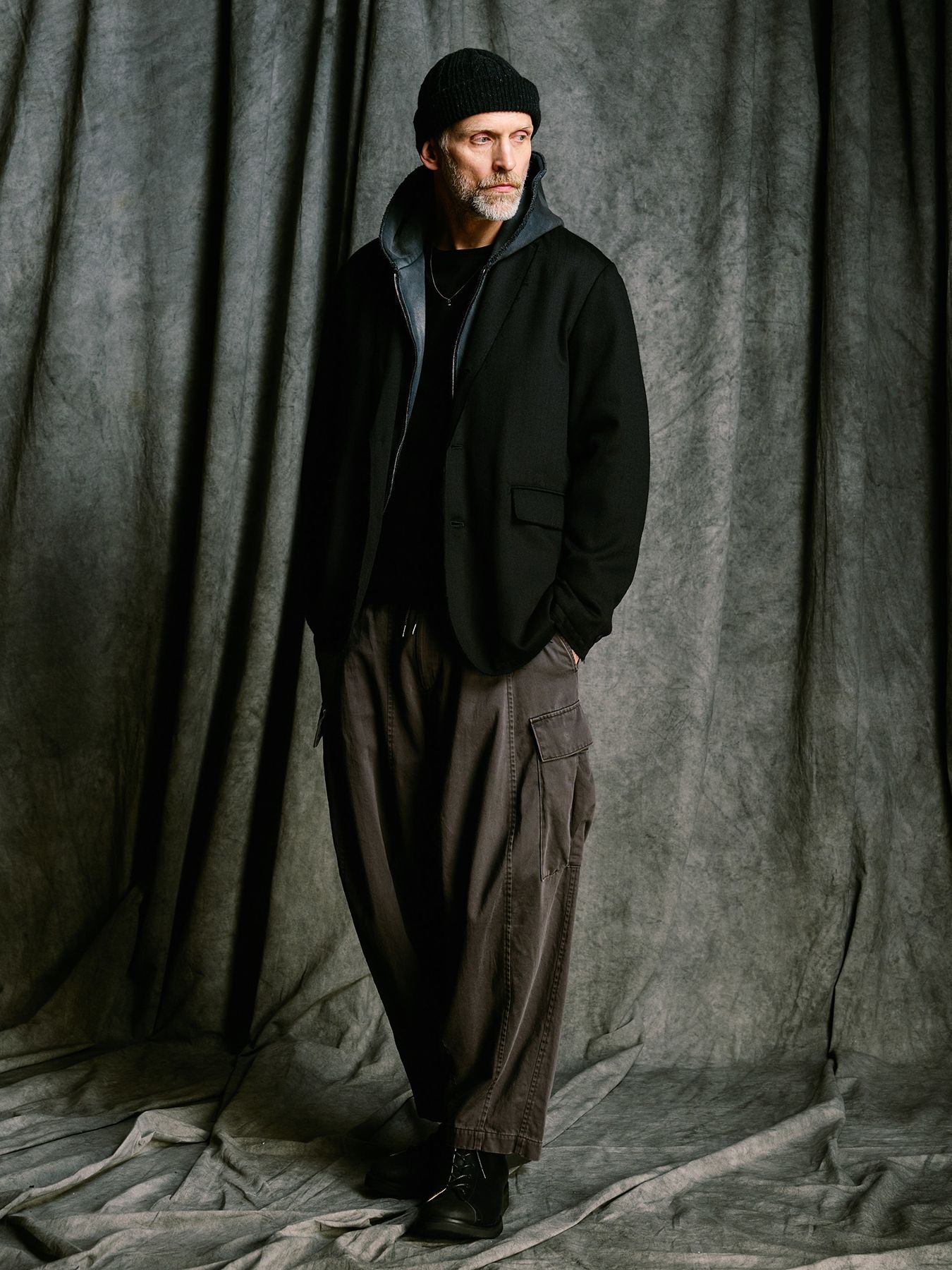 【予約品 4月19日(日) 18時締切】venetian stripe single jacket / ヴェネツィアン ストライプ シングルジャケット / ブラック