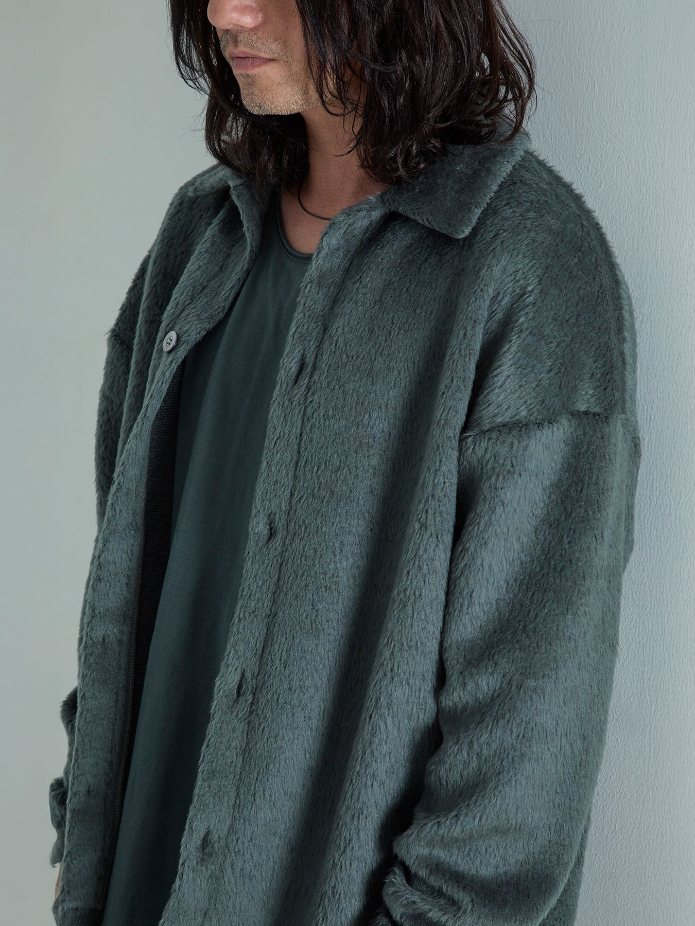 【予約品 6月2日(月) AM10時 締切】Haggylux / モヘアシャツ / チャコール