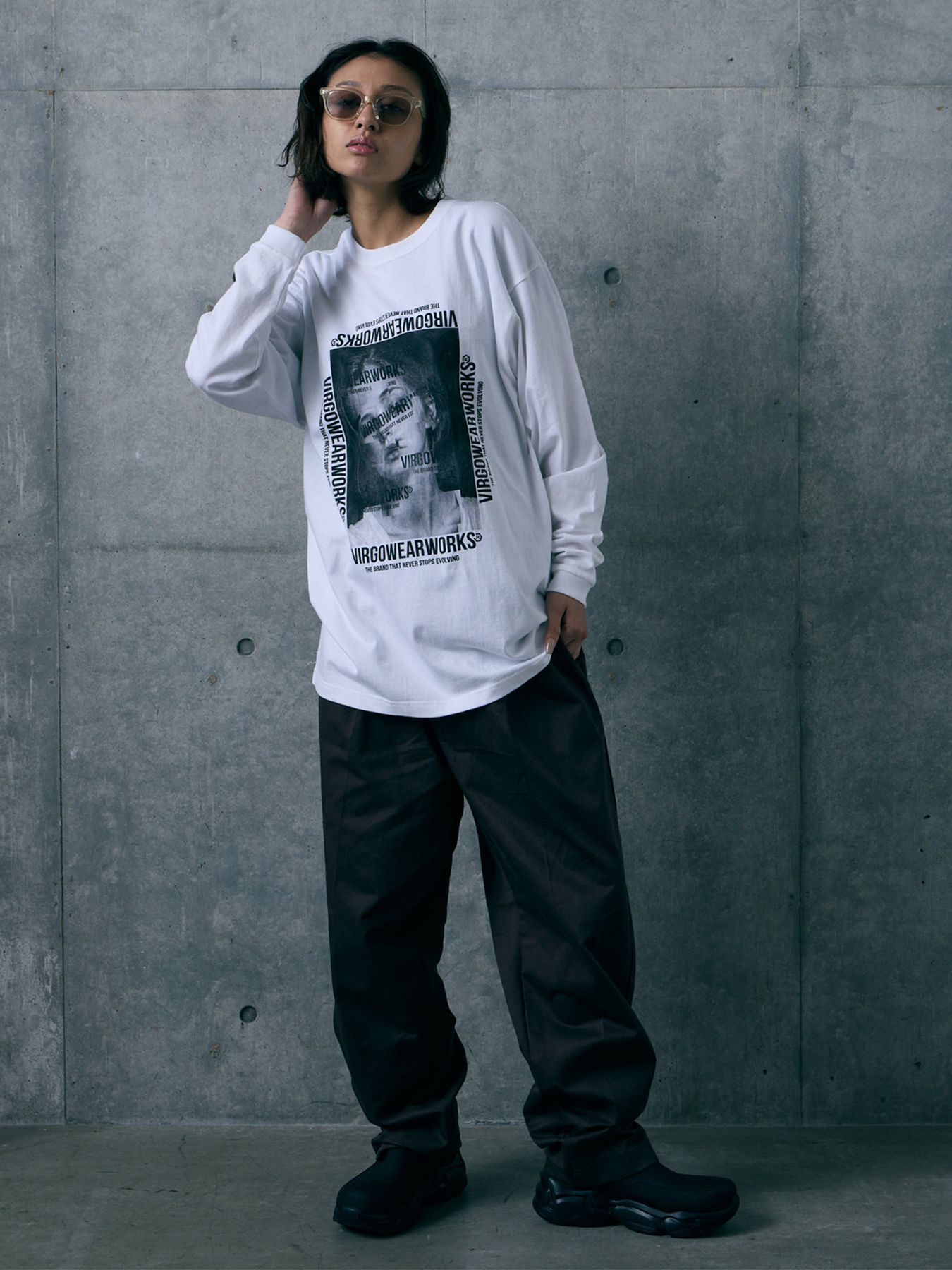 AFTER IMAGE LST / プリント ロングスリーブTシャツ / WHITE