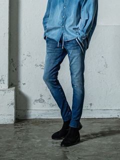 《予約11月17日19時締め》 EX denim jersey  EDGE   PT / ジャージ ダークインディコブルー