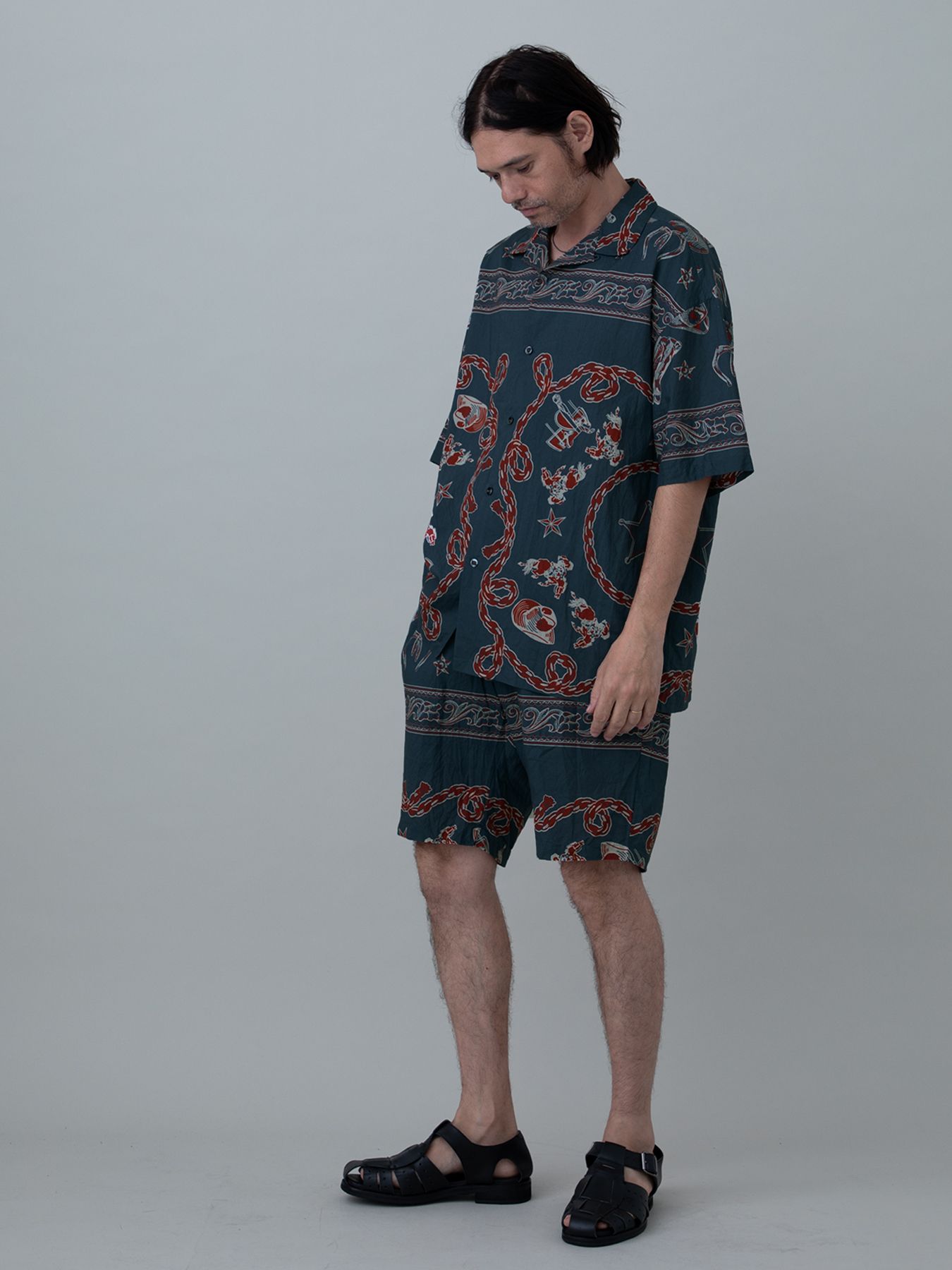 【予約品 11月23日(日) 締切】WESTERNBANDANA SHORTS / バンダナプリント ショーツ / NAVY