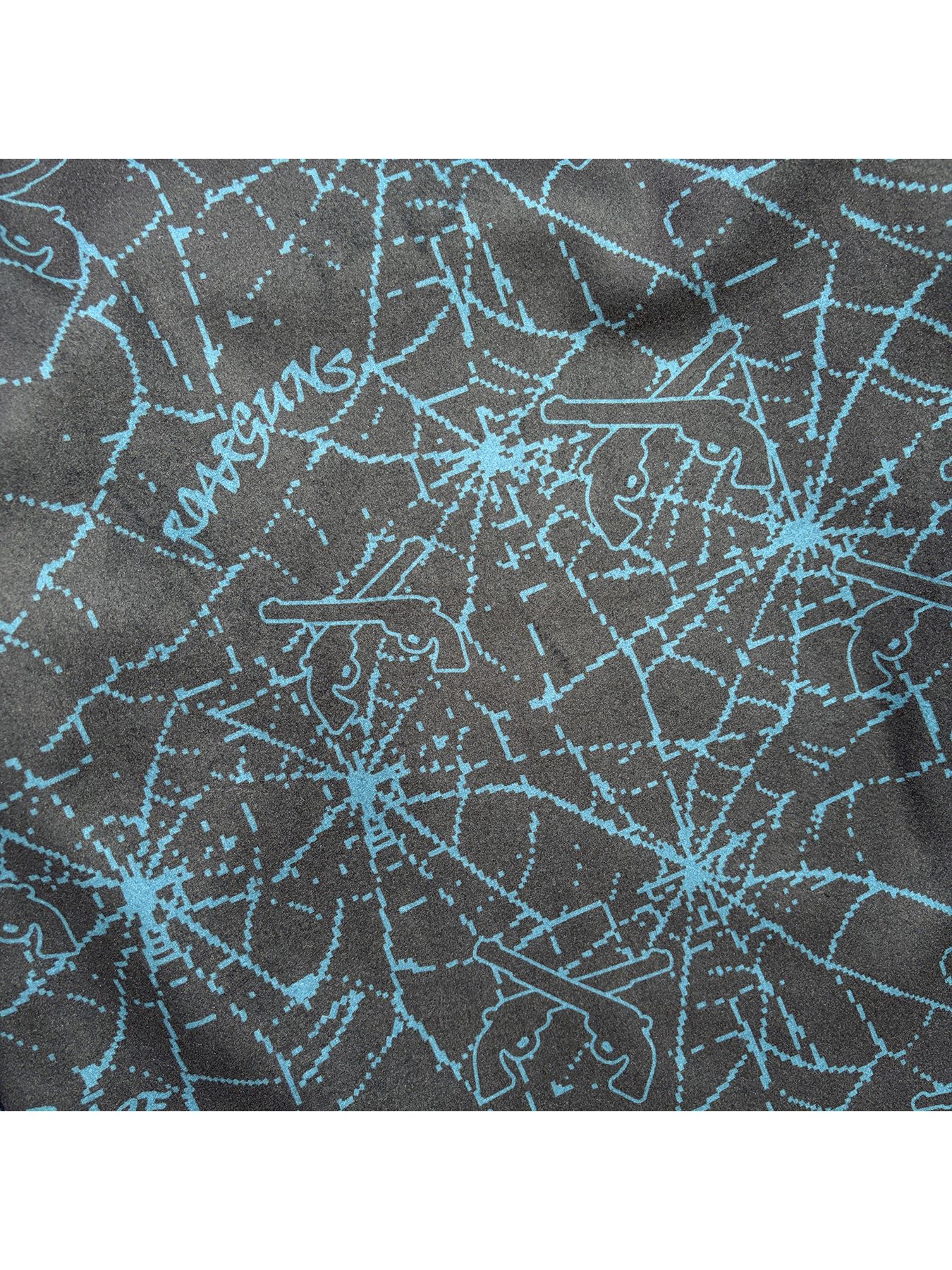 【予約品 3月9日(月) 18:00 締切】SPIDER PRINT JKT CRY / クリスタルクロスガン スパイダープリント フリース ジャケット / ブラック×ブルー