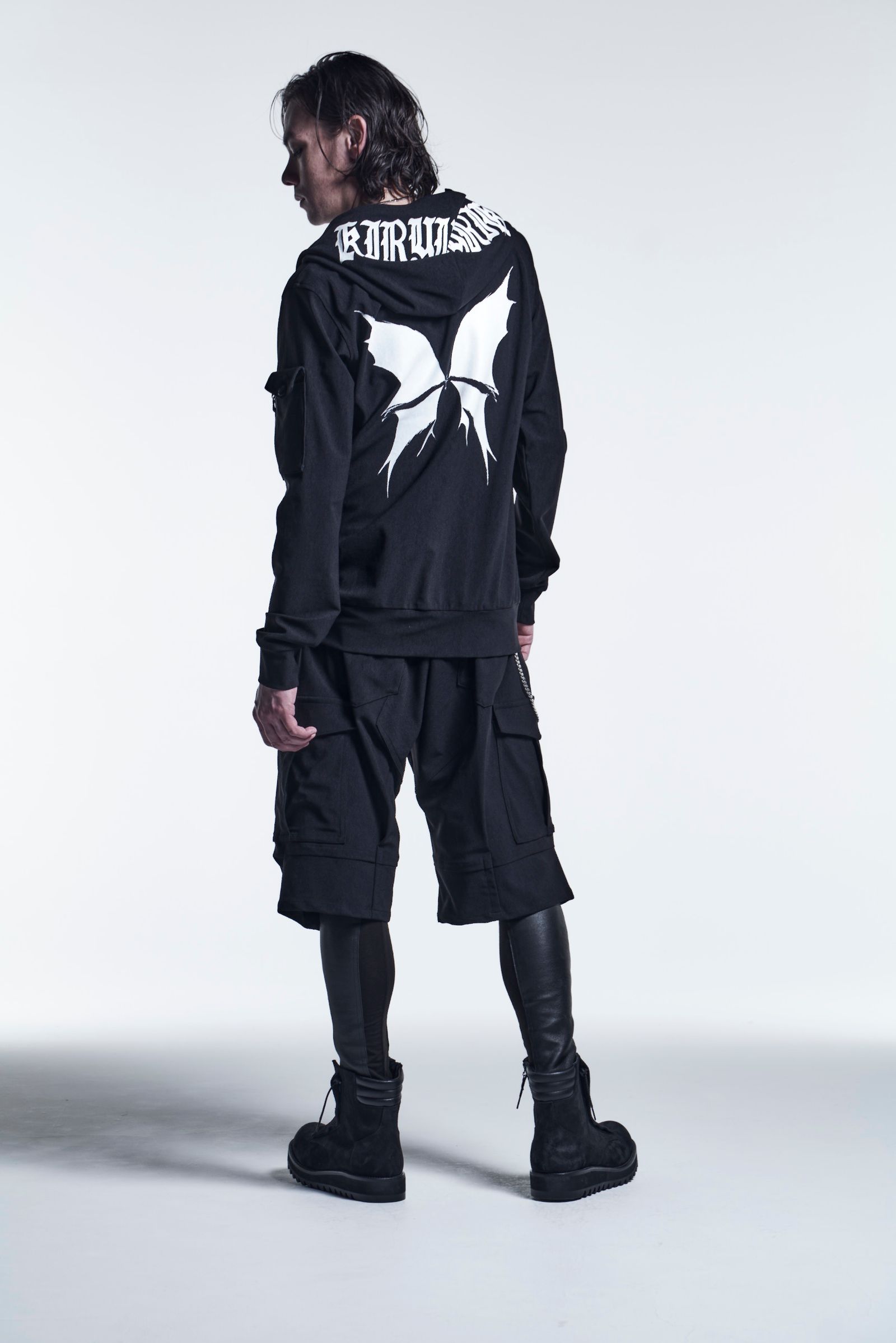 《予約品》 Hoodie HighTension / Black+WhitePrint 【kiryuyrik】 8月入荷予定