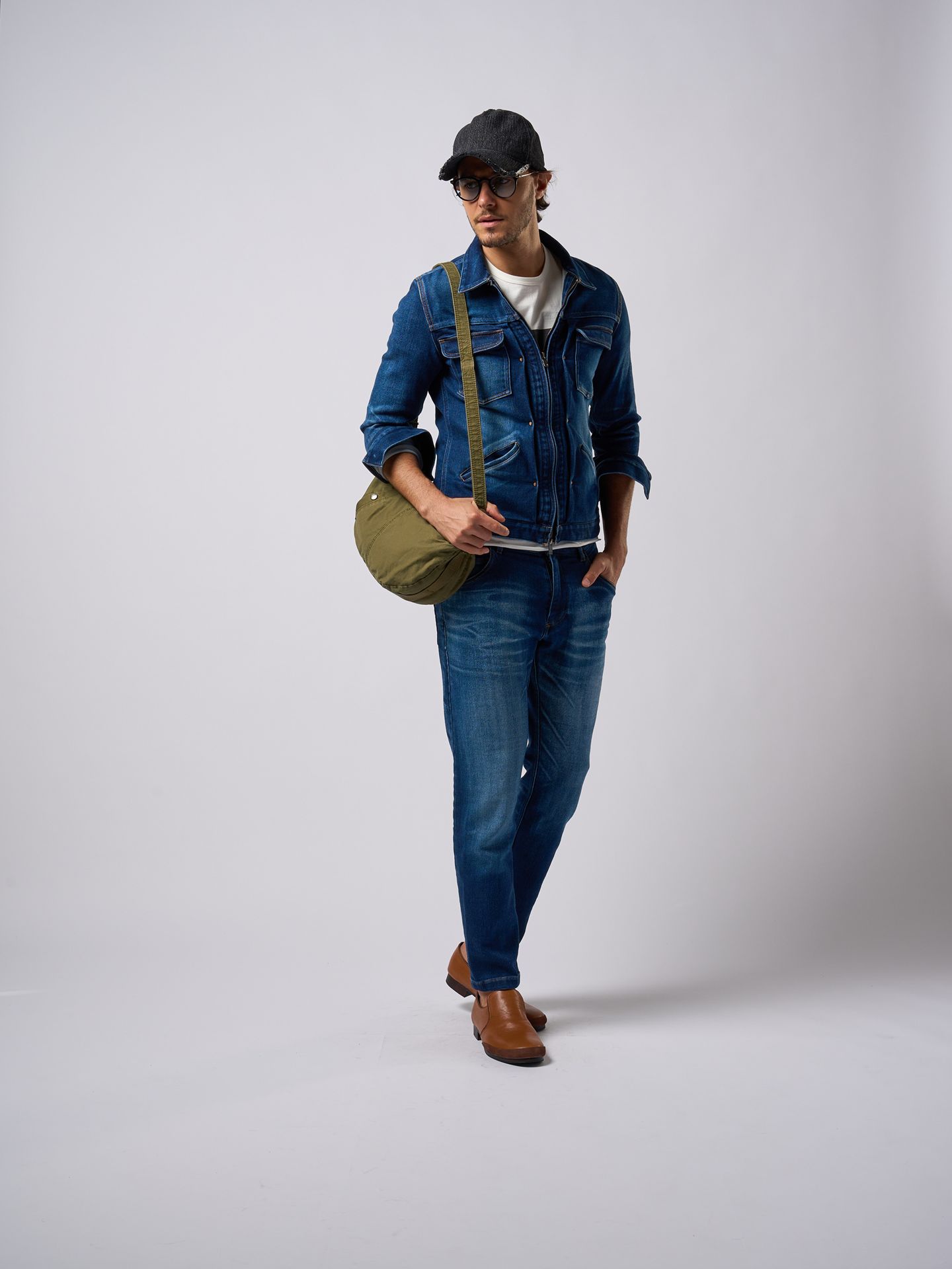 【予約品9月19日 10時締め】 denim jersey zip blouson / ブルゾン / used