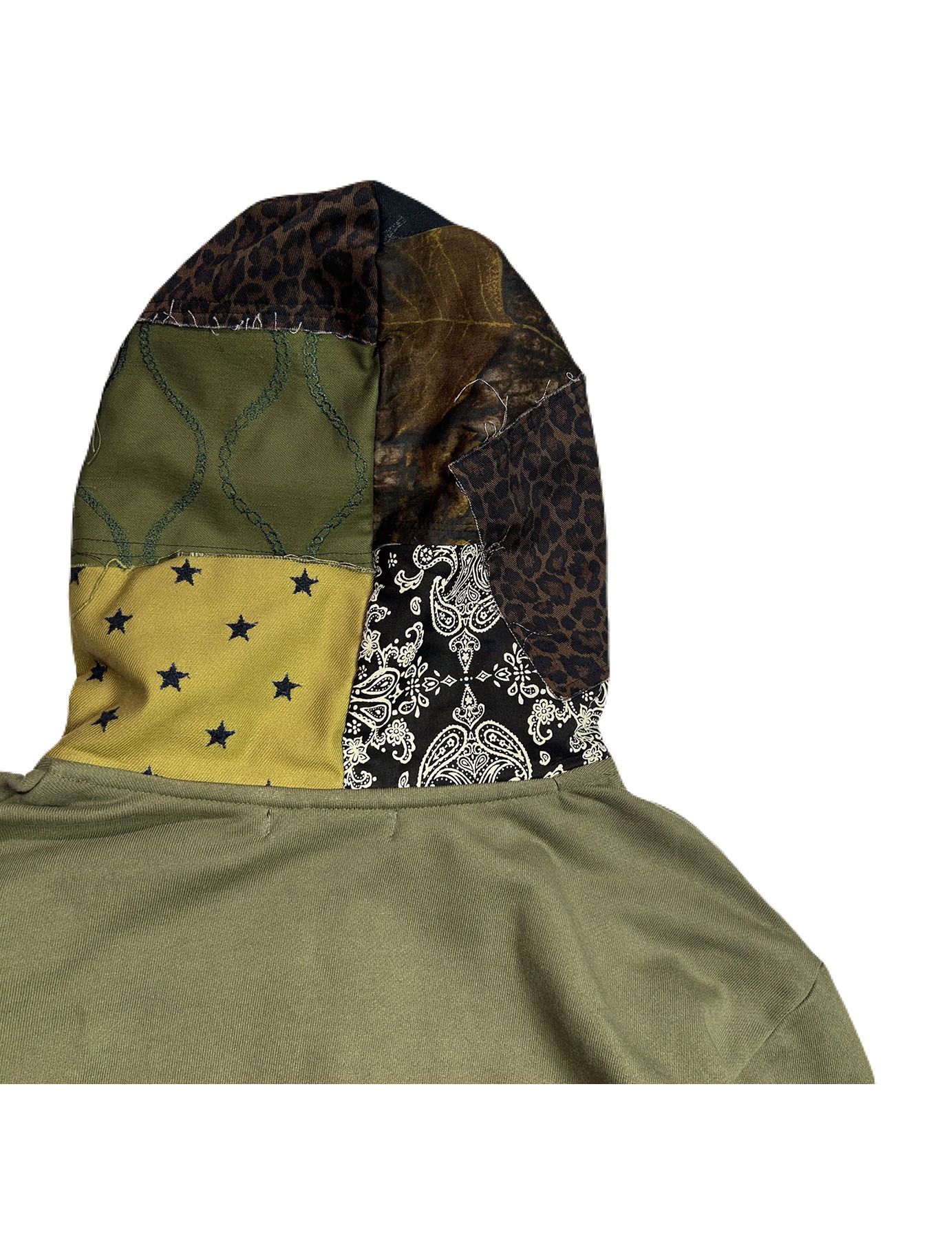 【予約品 8月10日(日) 締切 】PATCH WORK HOODIE / パッチワーク フーディー / カーキ