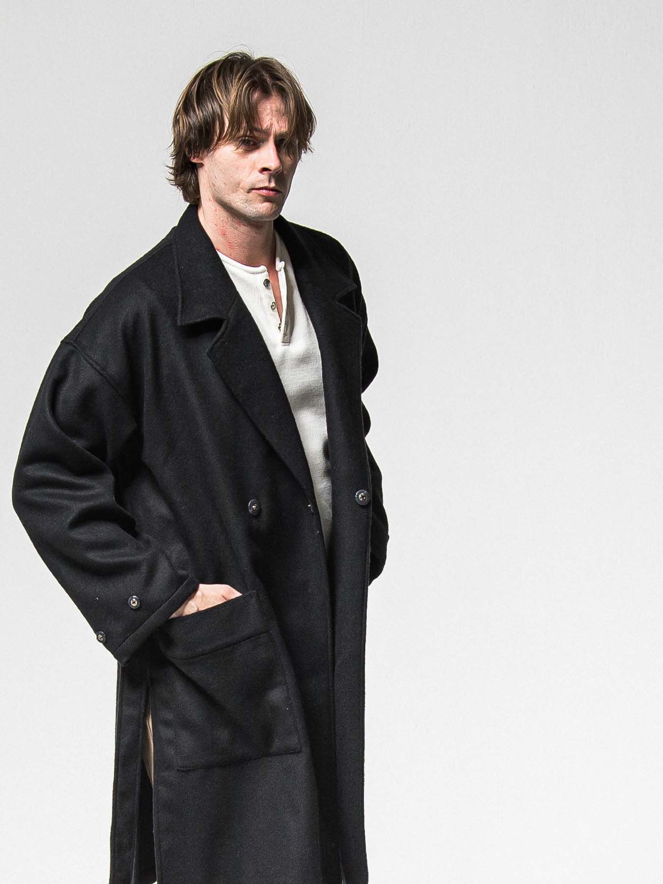 【予約品 】GOWN OVER COAT / ガウンオーバーコート / ブラック