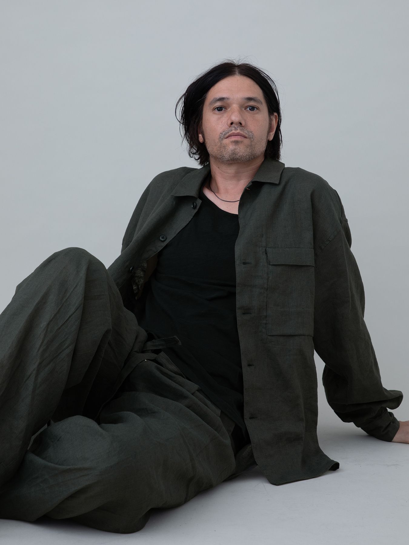 【予約品 11月23日(日) 締切】LINENOVERSHIRT / リネン ポロシャツ / CHARCOAL