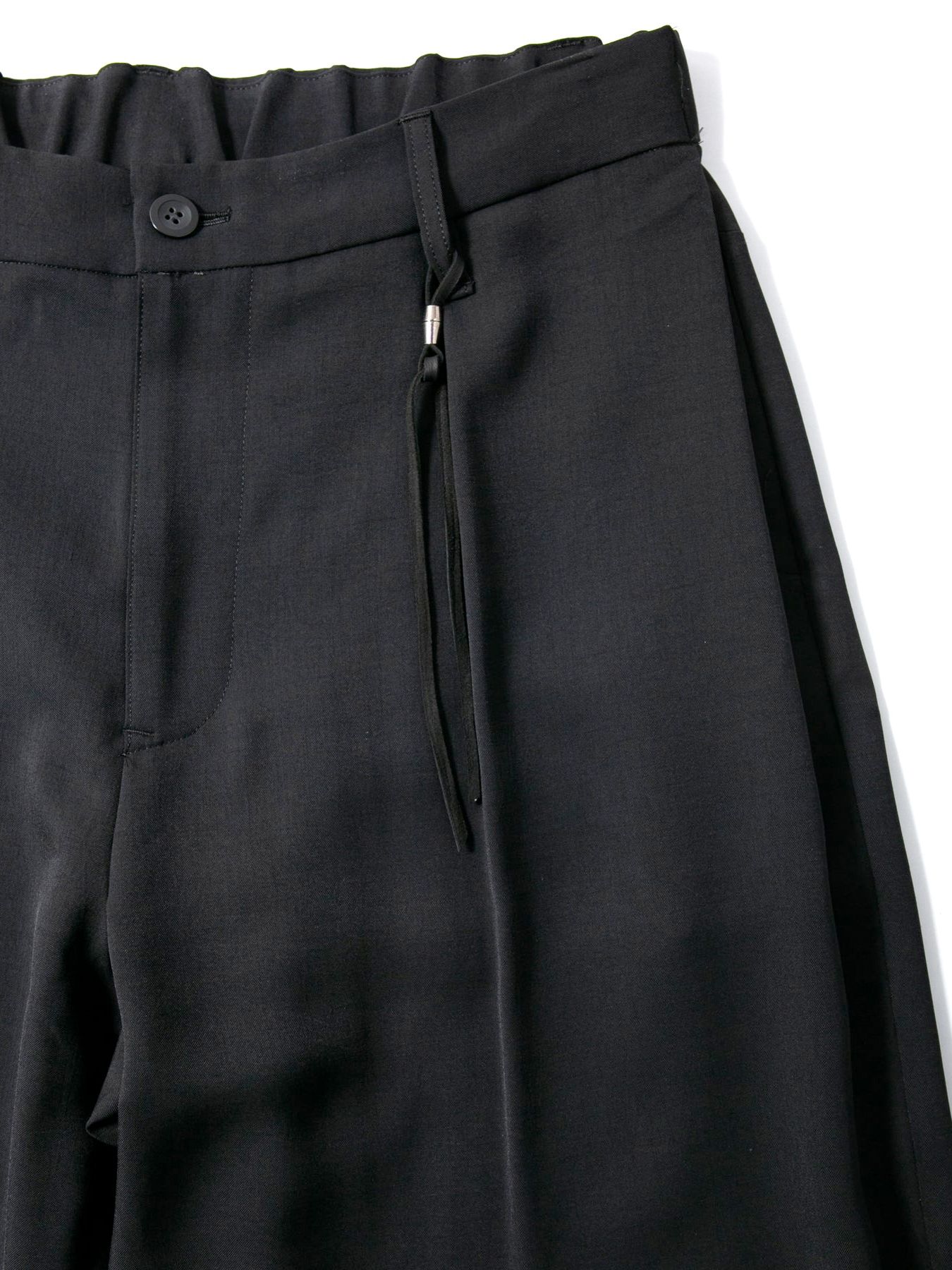 ワイドパンツPolyester Stretch Twill Barrel Wide Pants / ポリエステル ストレッチ ツイル バレル  / ブラック