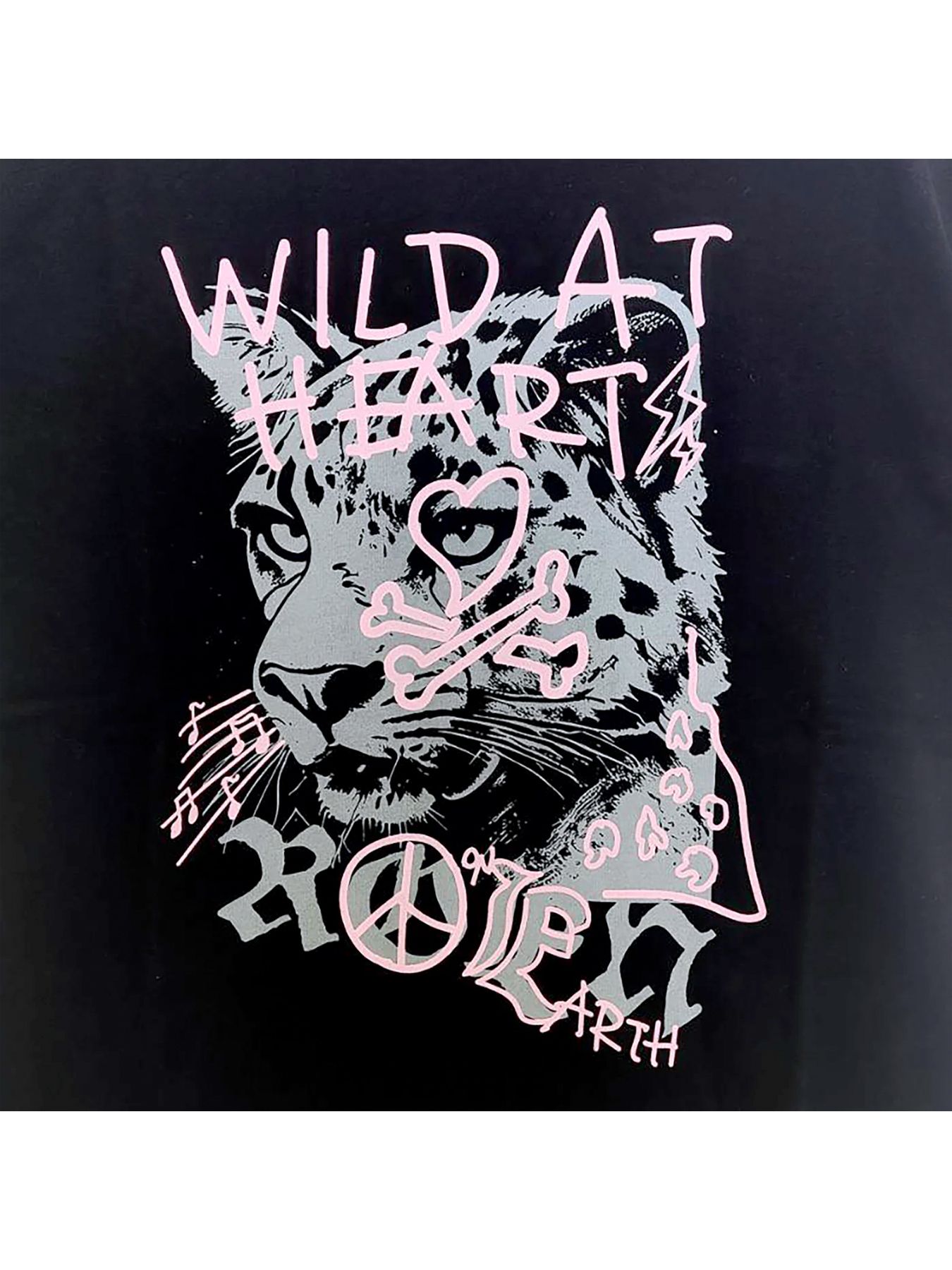 WILD HEART GRAPHIC T / 半袖Tシャツ / ブラック【Roen】